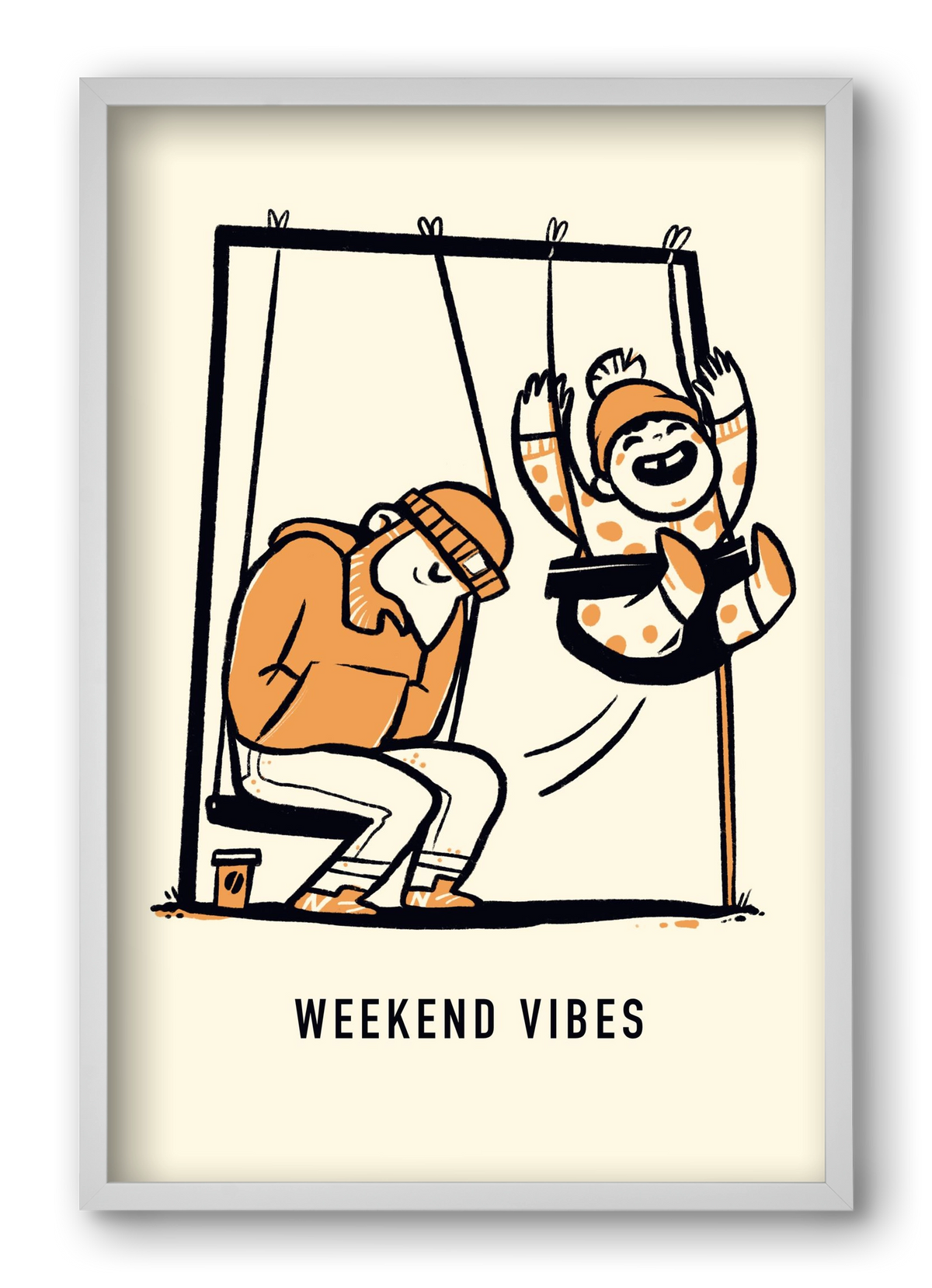 Weekend vibes, 40x60 cm (40x60 cm), Fehér keret