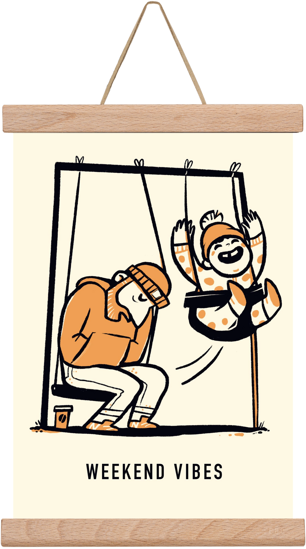 Weekend vibes, 20x30 cm (20x30 cm), Tölgy akasztó