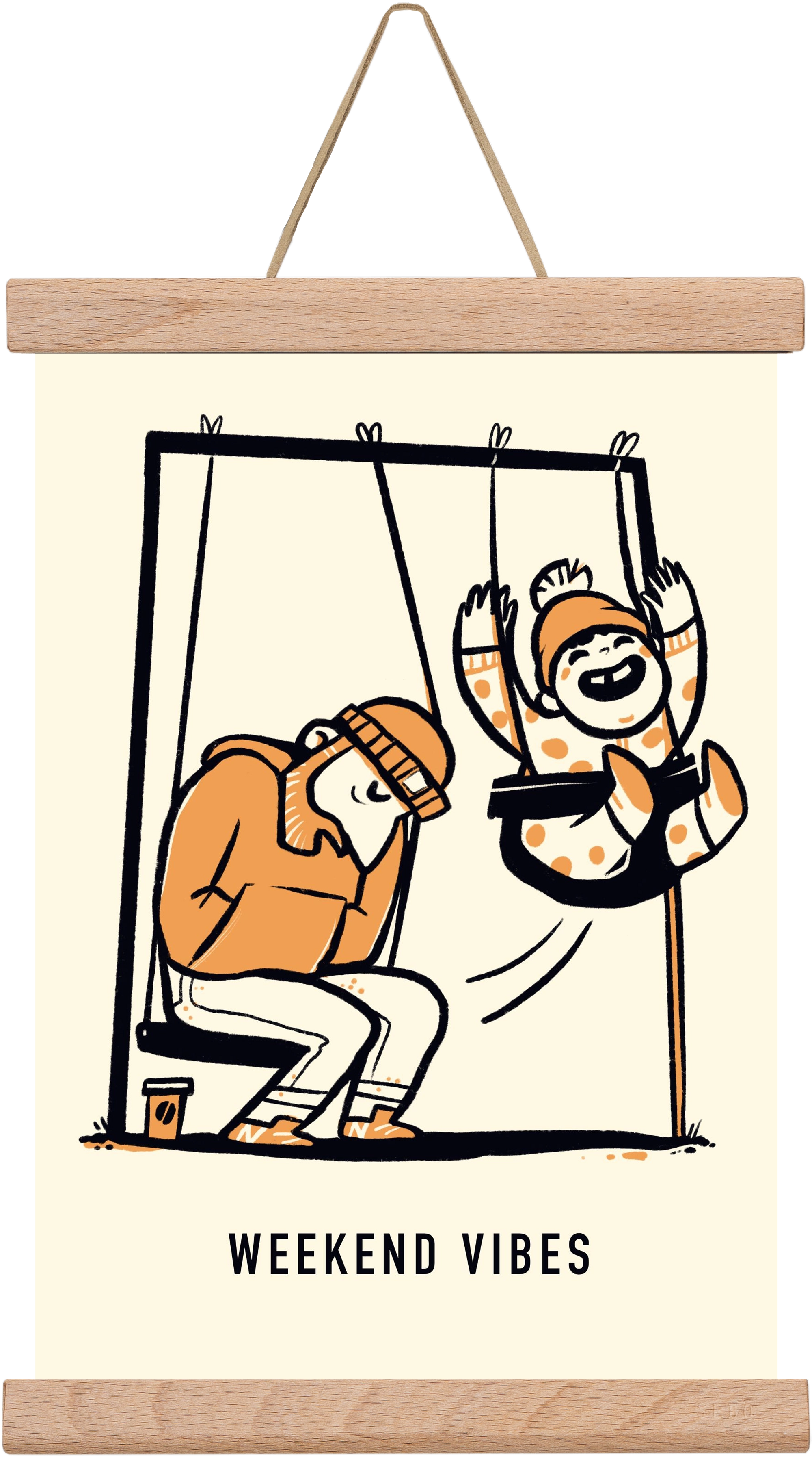 Weekend vibes, 20x30 cm (20x30 cm), Tölgy akasztó