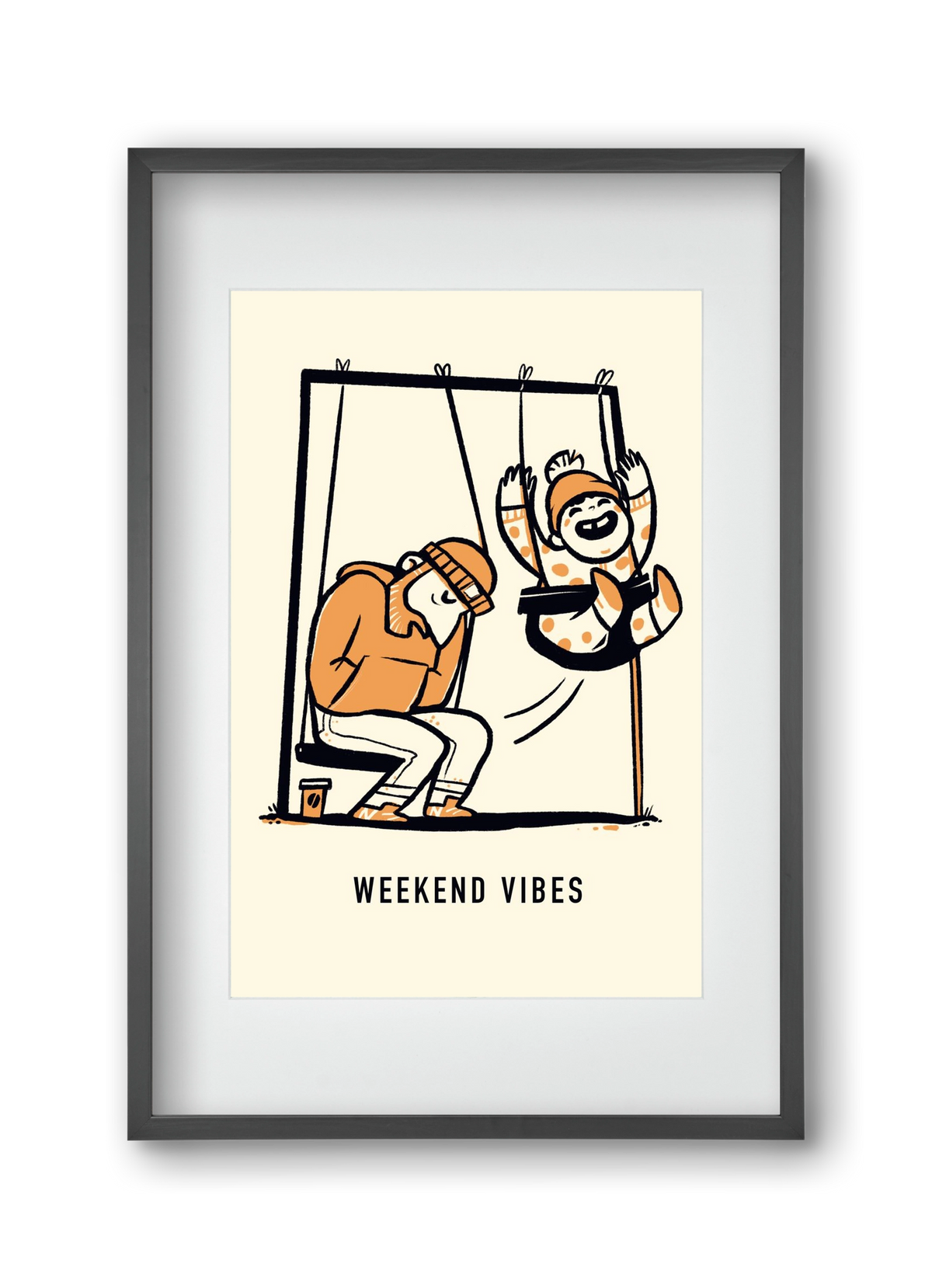 Weekend vibes, 30x45 cm (20x30 cm), Fekete keret, paszpartuval