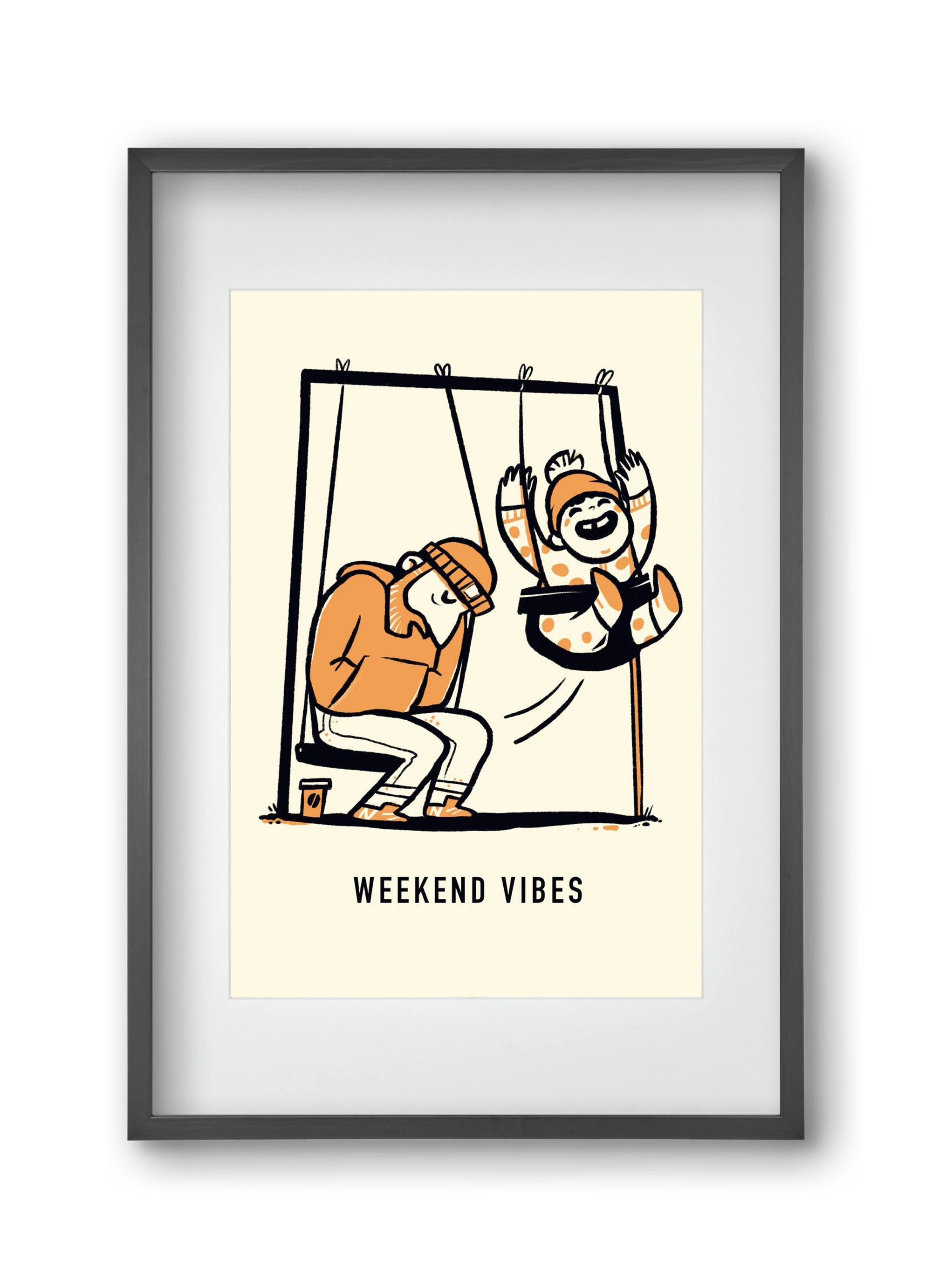 Weekend vibes, 30x45 cm (20x30 cm), Fekete keret, paszpartuval