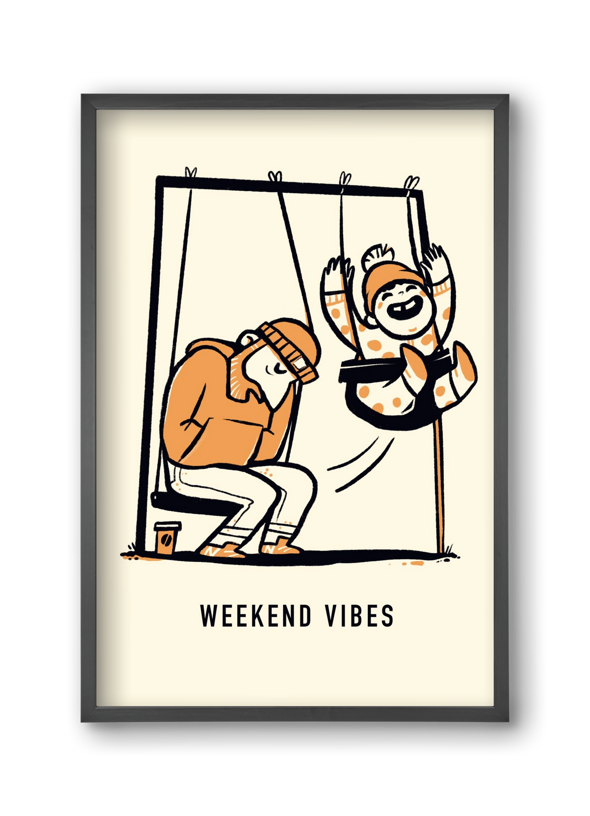 Weekend vibes, 30x45 cm (30x45 cm), Fekete keret