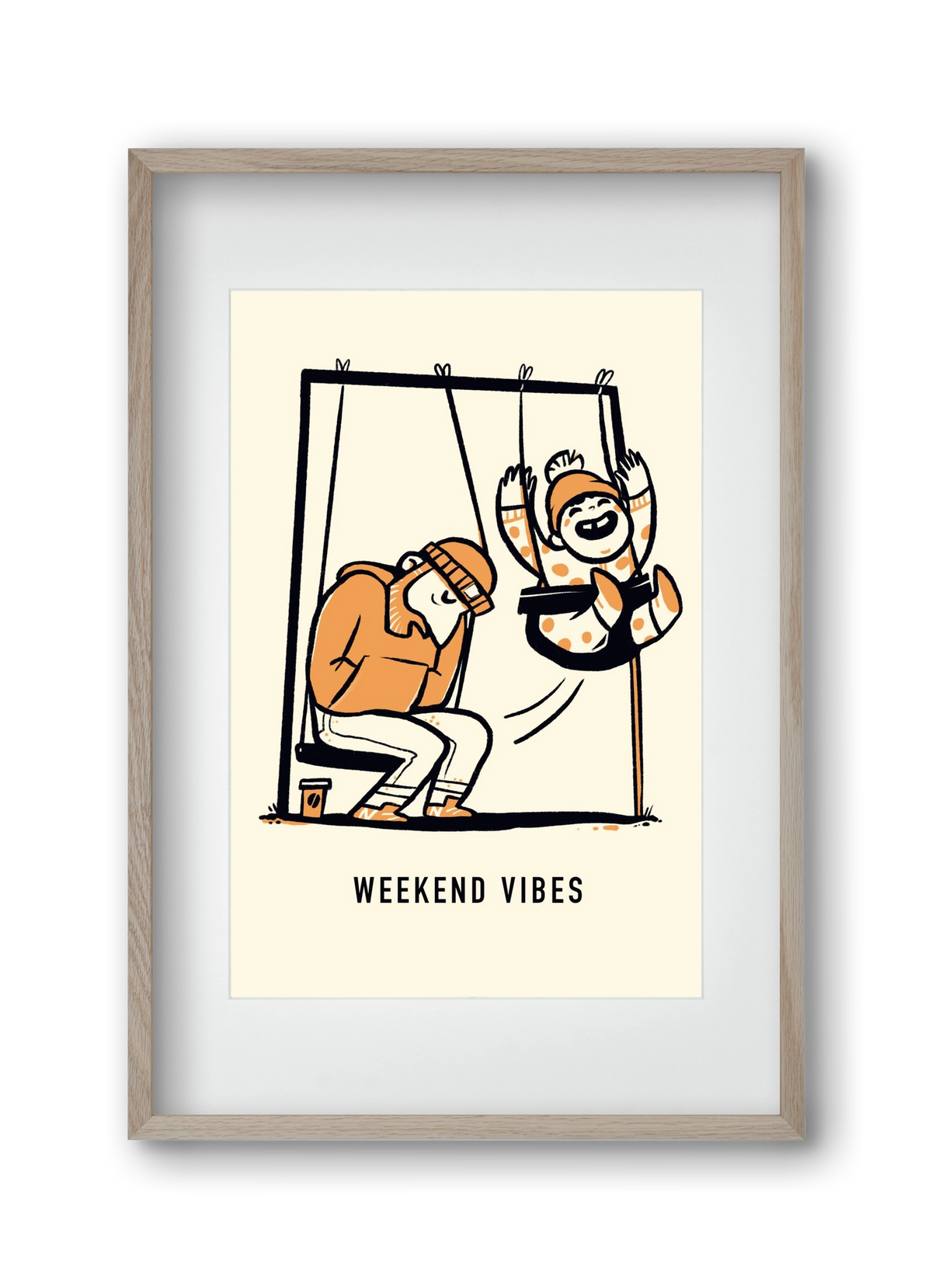 Weekend vibes, 30x45 cm (20x30 cm), Tölgy keret, paszpartuval