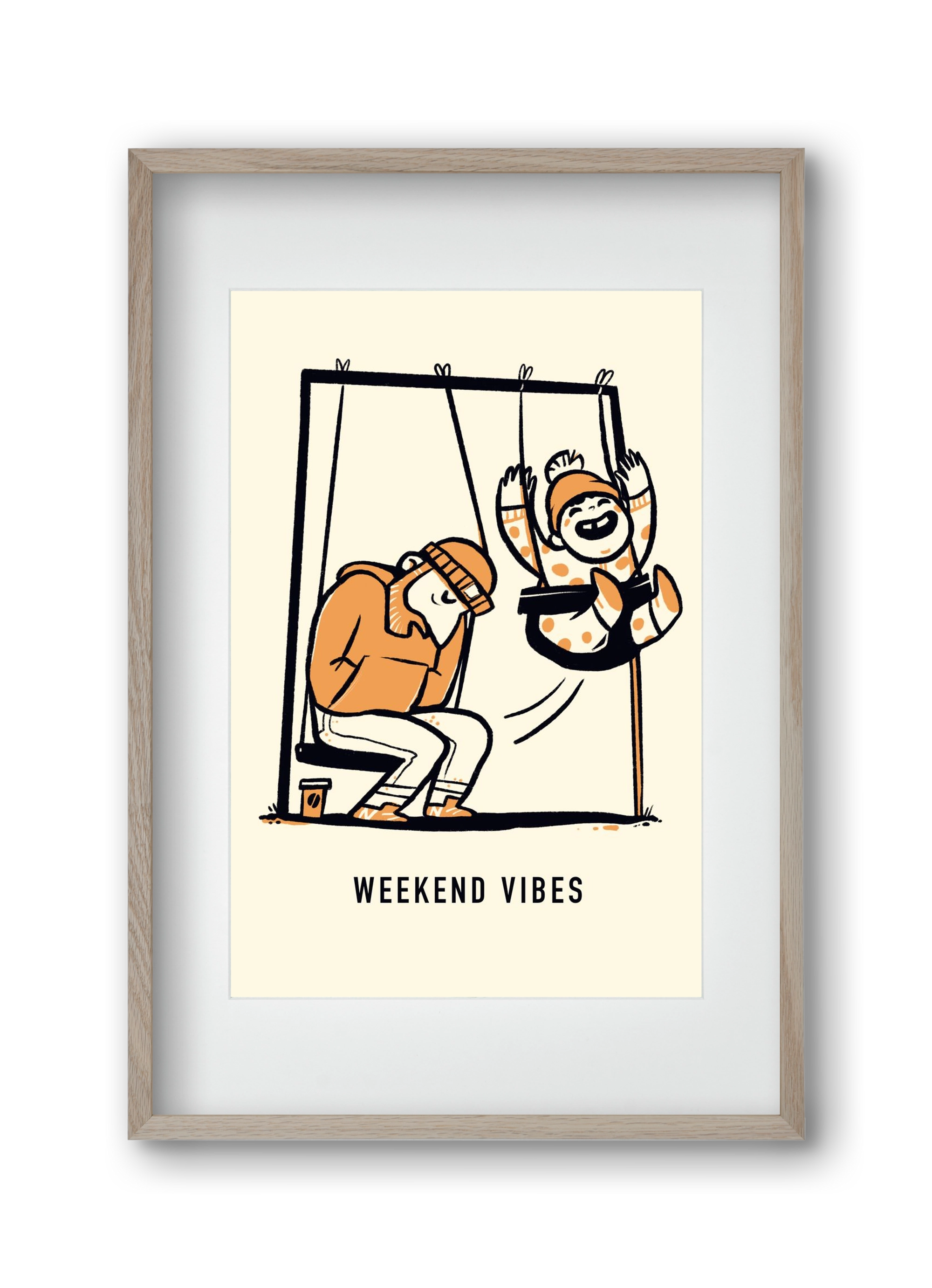 Weekend vibes, 30x45 cm (20x30 cm), Tölgy keret, paszpartuval
