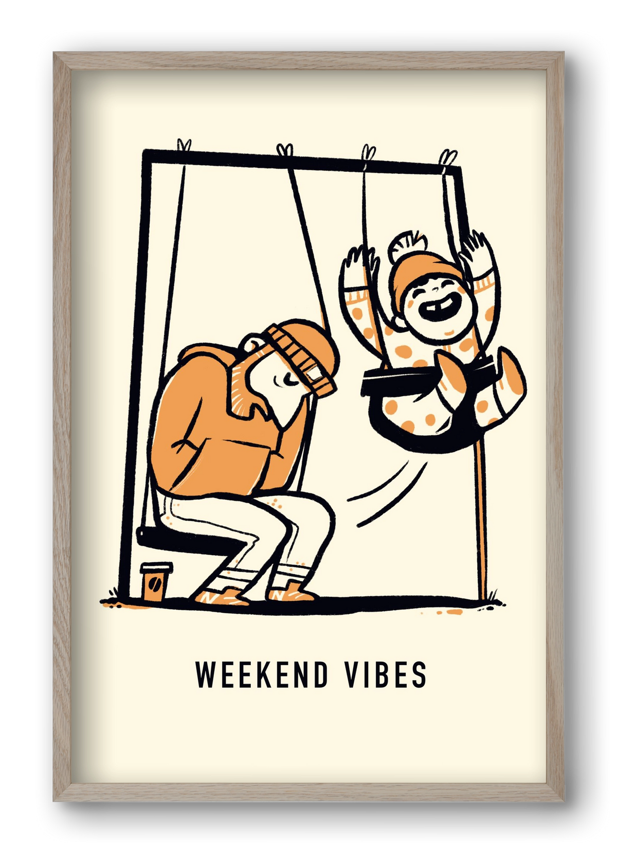 Weekend vibes, 40x60 cm (40x60 cm), Tölgy keret