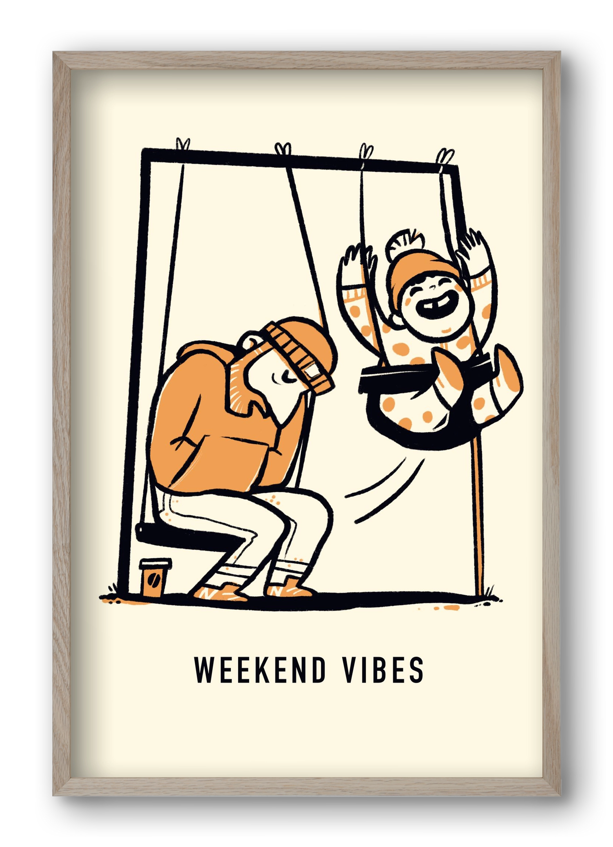 Weekend vibes, 40x60 cm (40x60 cm), Tölgy keret