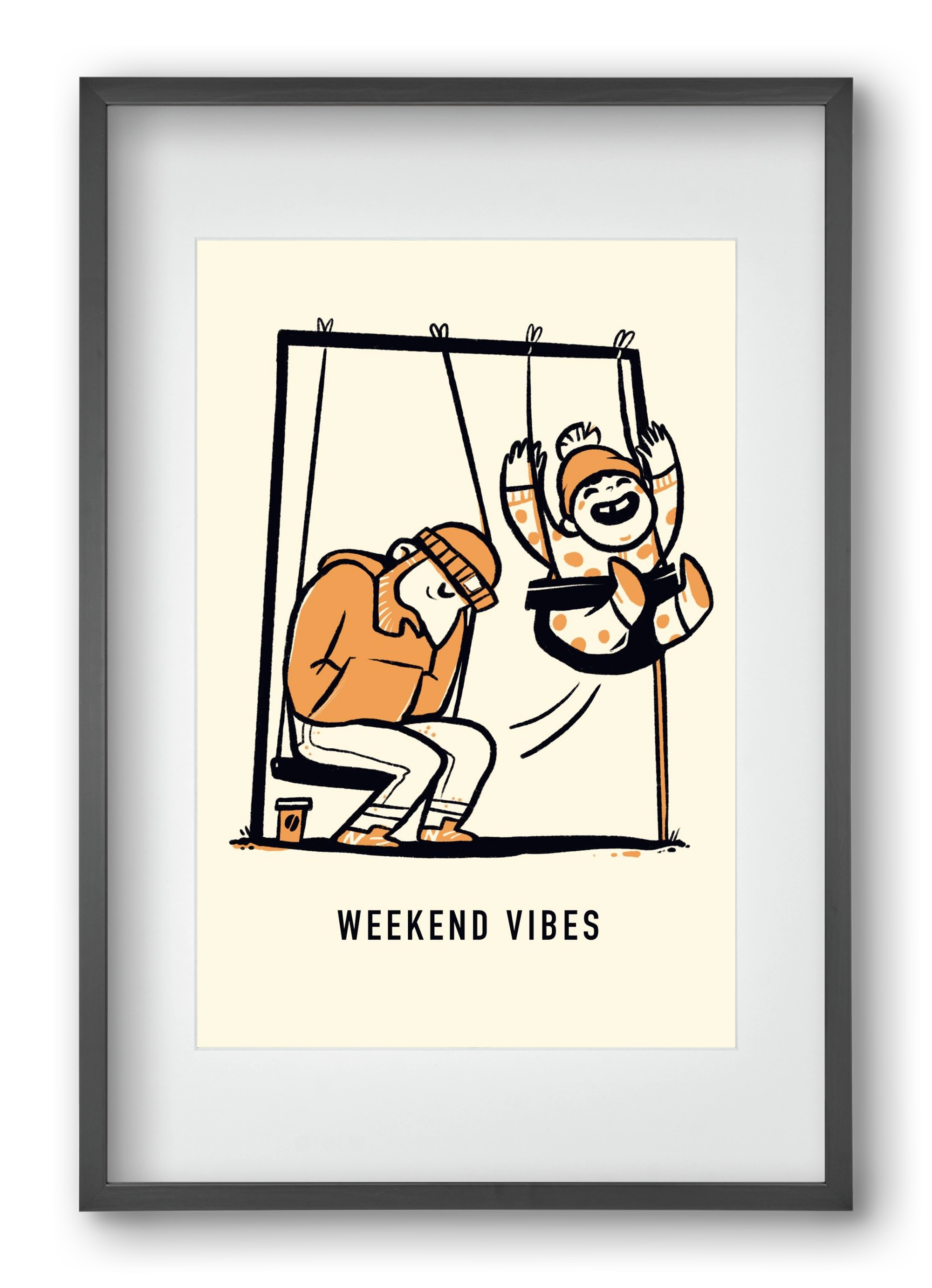 Weekend vibes, 40x60 cm (30x45 cm), Fekete keret, paszpartuval
