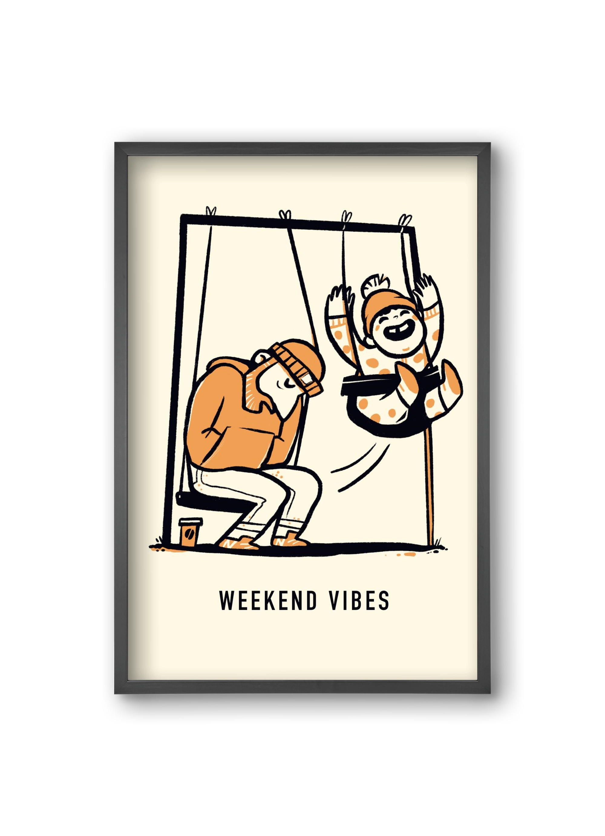 Weekend vibes, 20x30 cm (20x30 cm), Fekete keret