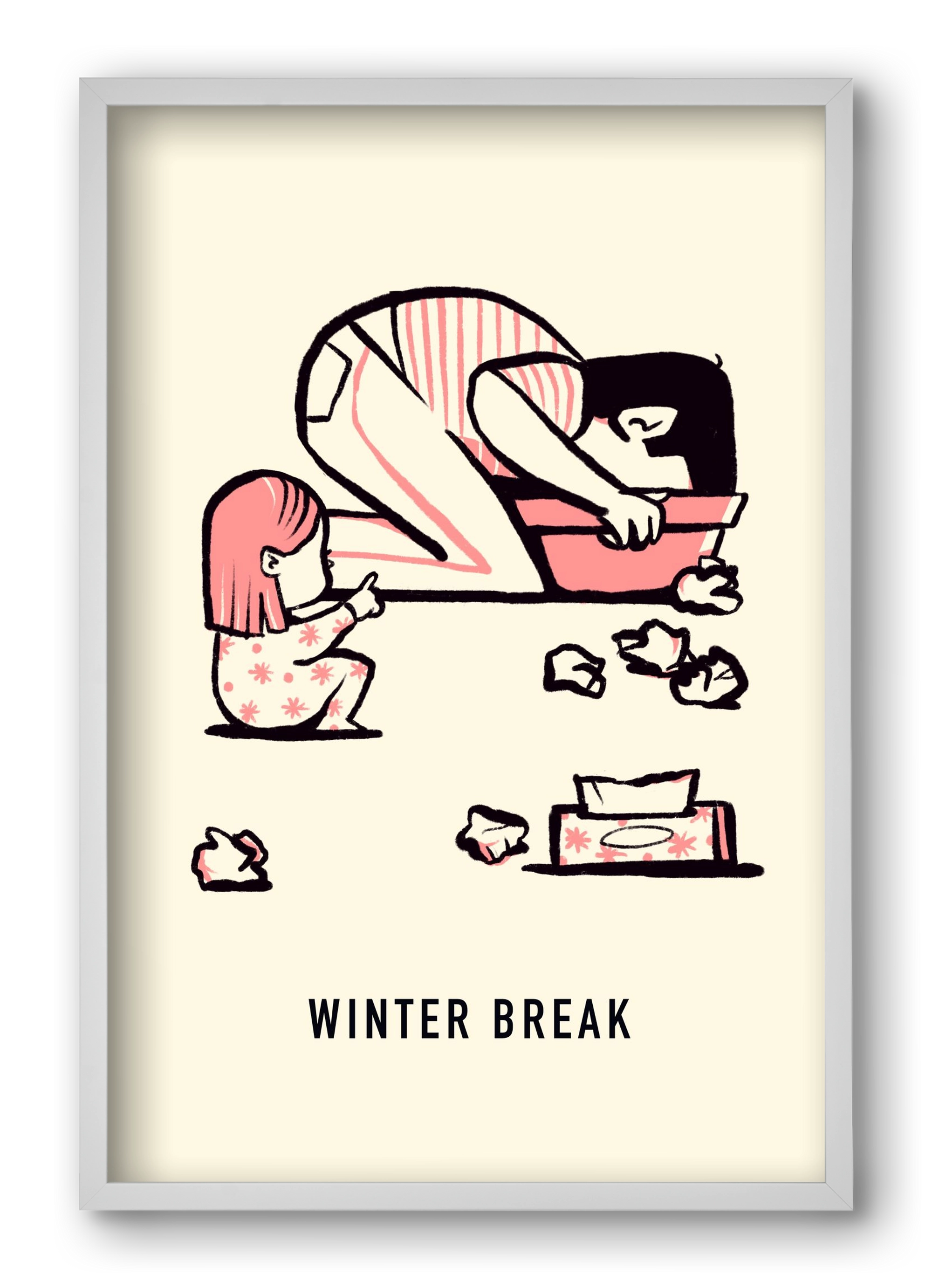 Winter break, 40x60 cm (40x60 cm), Fehér keret