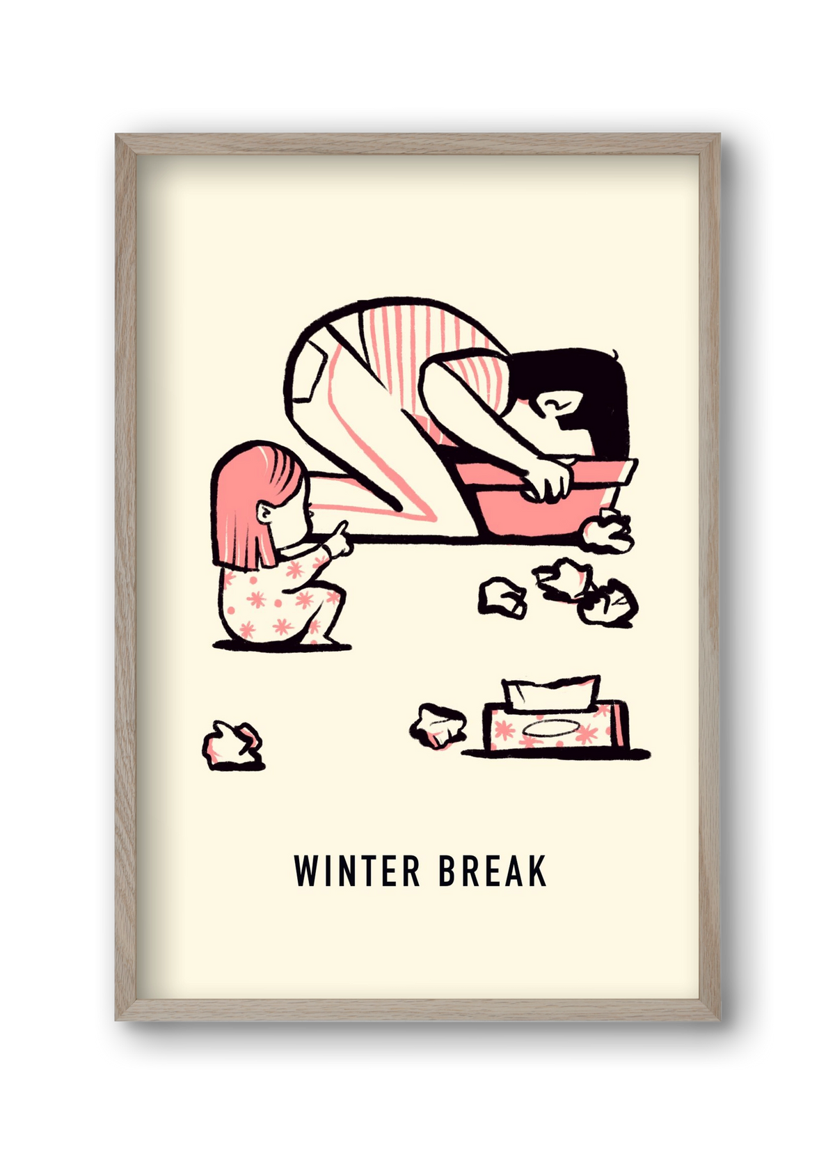 Winter break, 30x45 cm (30x45 cm), Tölgy keret