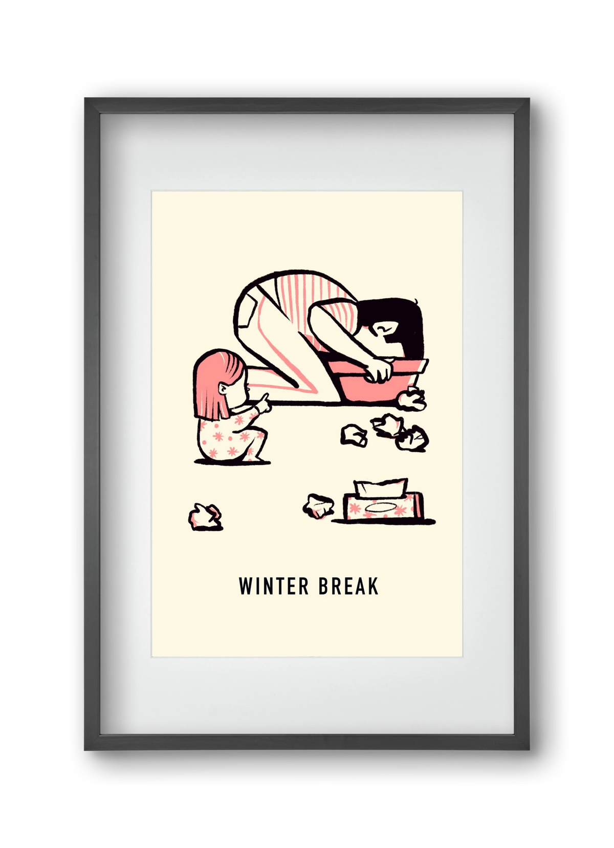 Winter break, 30x45 cm (20x30 cm), Fekete keret, paszpartuval