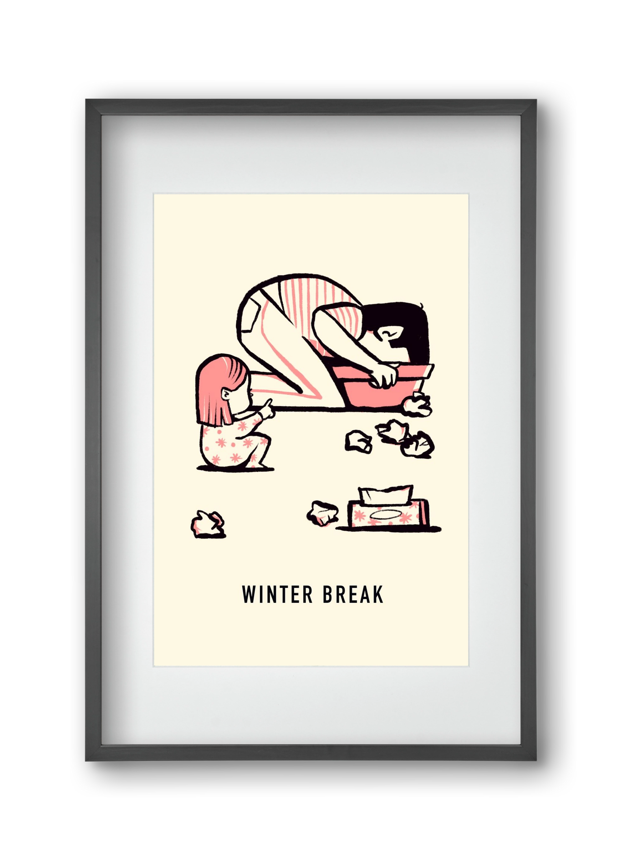 Winter break, 30x45 cm (20x30 cm), Fekete keret, paszpartuval