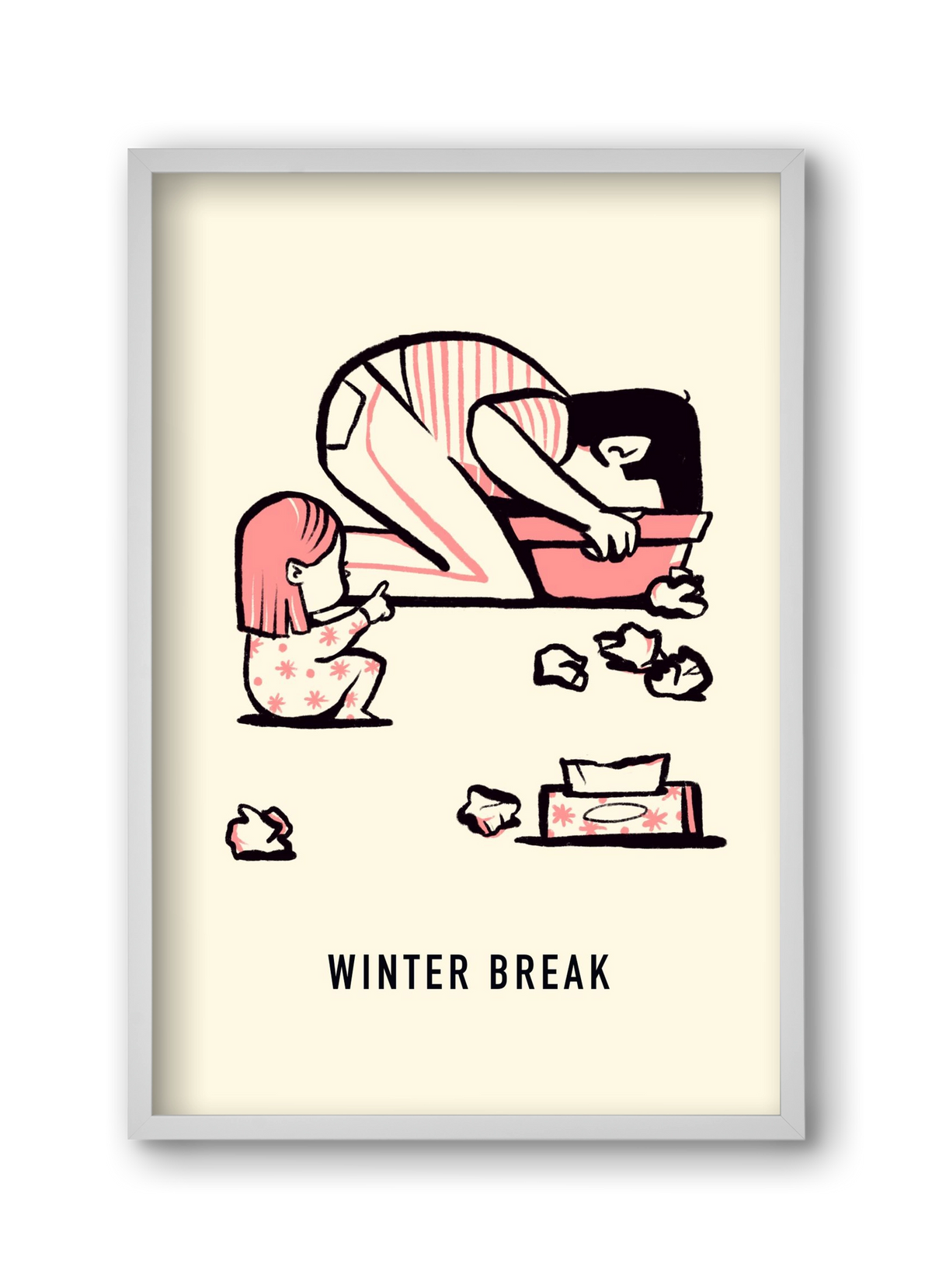 Winter break, 30x45 cm (30x45 cm), Fehér keret