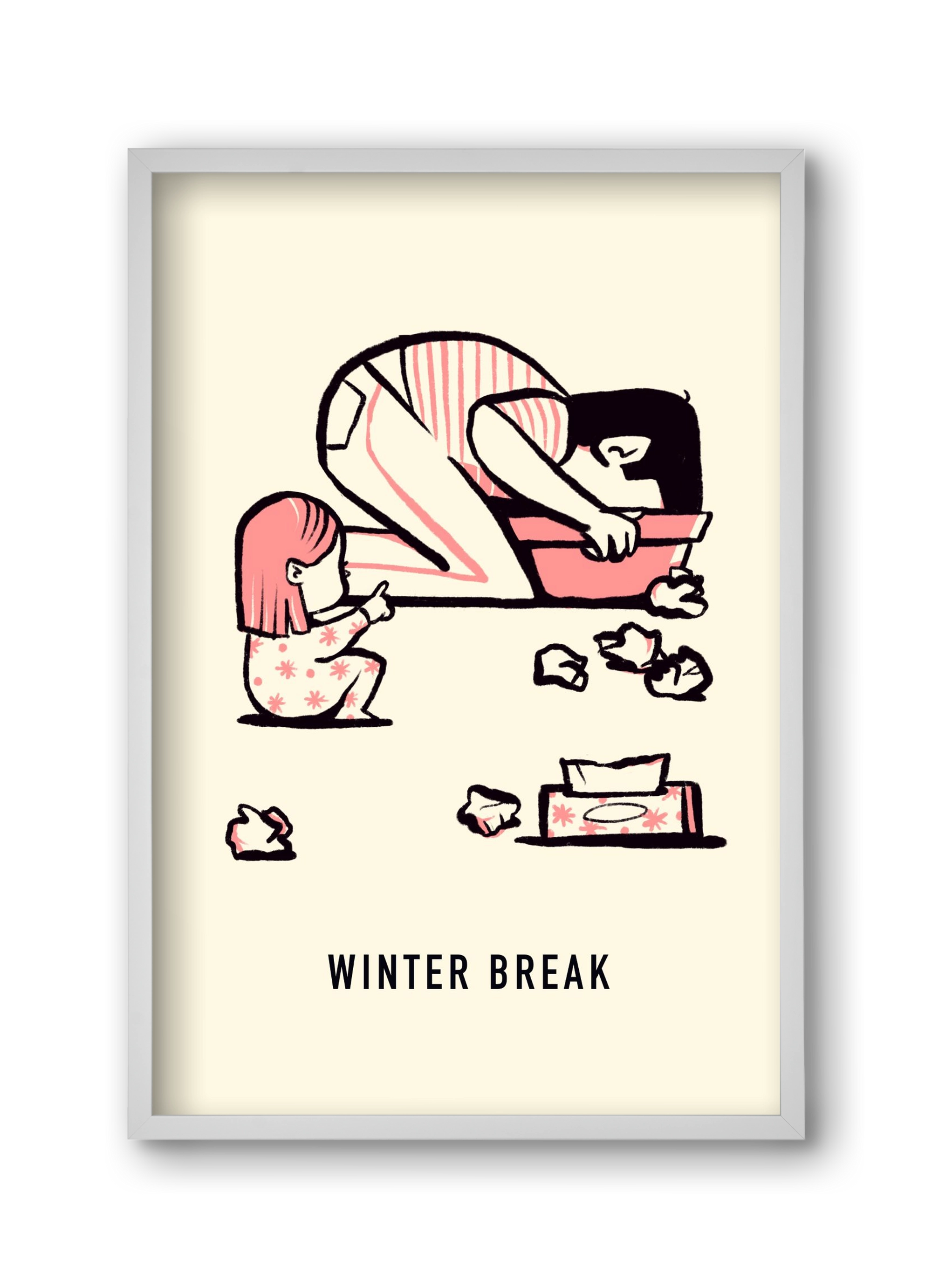 Winter break, 30x45 cm (30x45 cm), Fehér keret