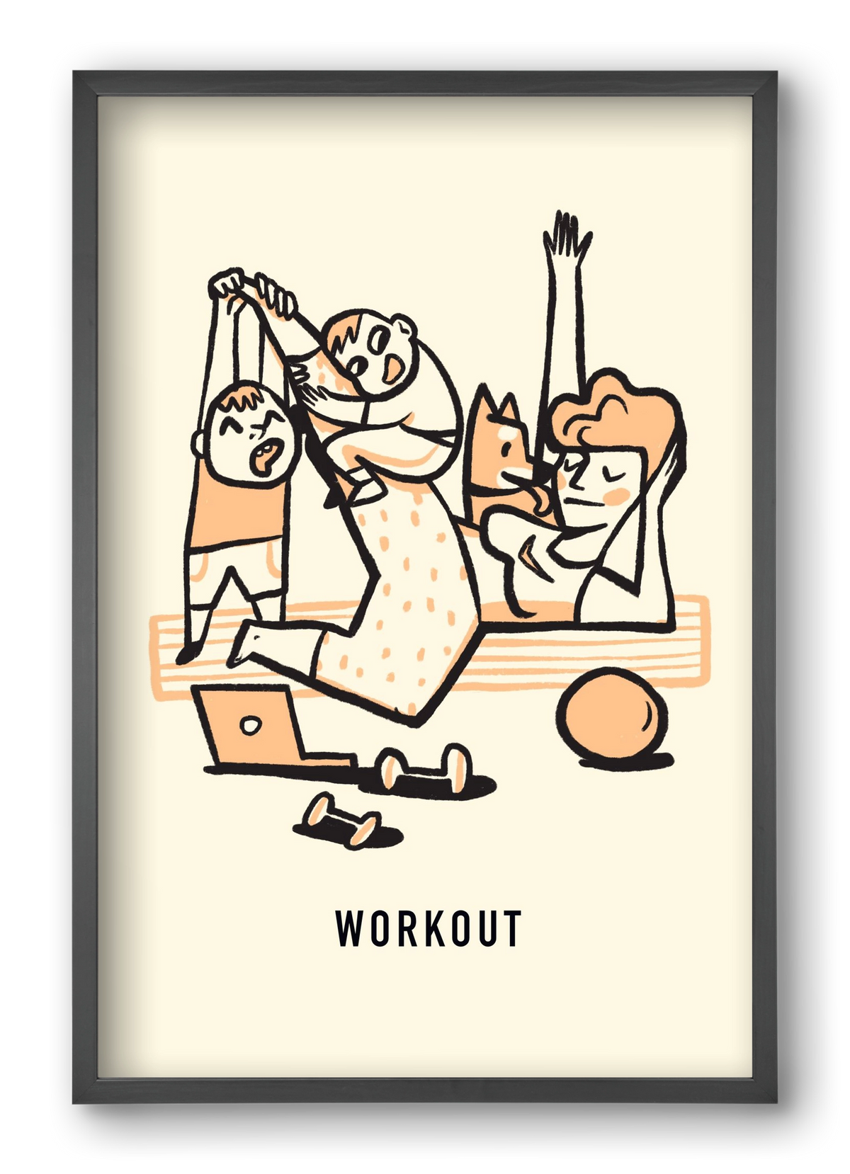 Workout, 40x60 cm (40x60 cm), Fekete keret