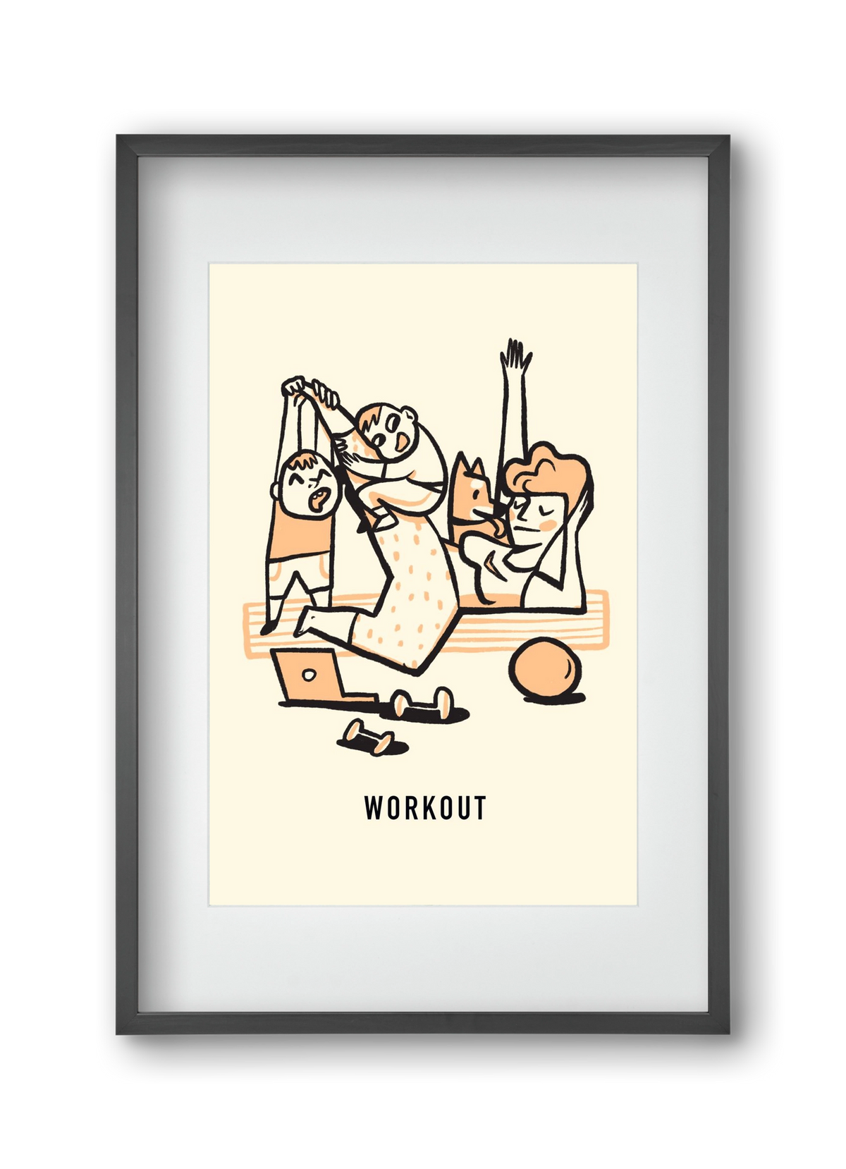 Workout, 30x45 cm (20x30 cm), Fekete keret, paszpartuval