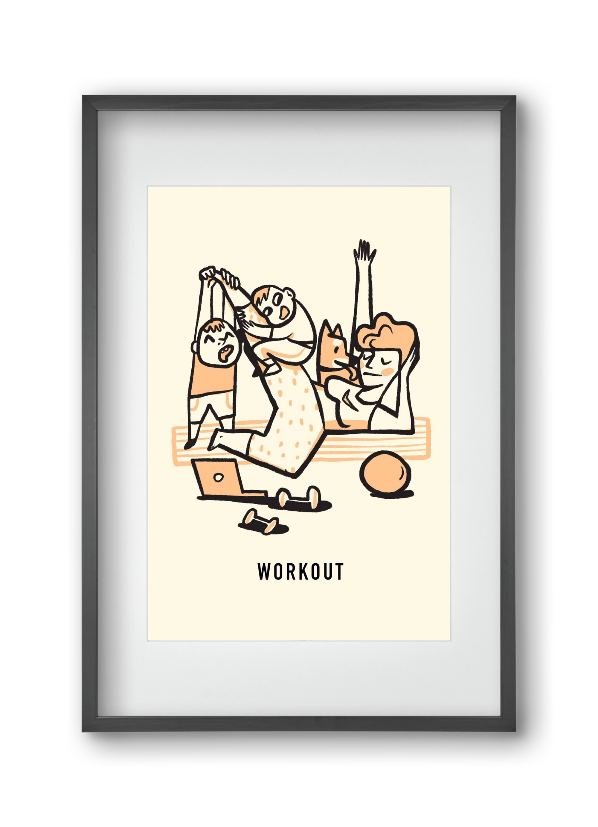 Workout, 30x45 cm (20x30 cm), Fekete keret, paszpartuval