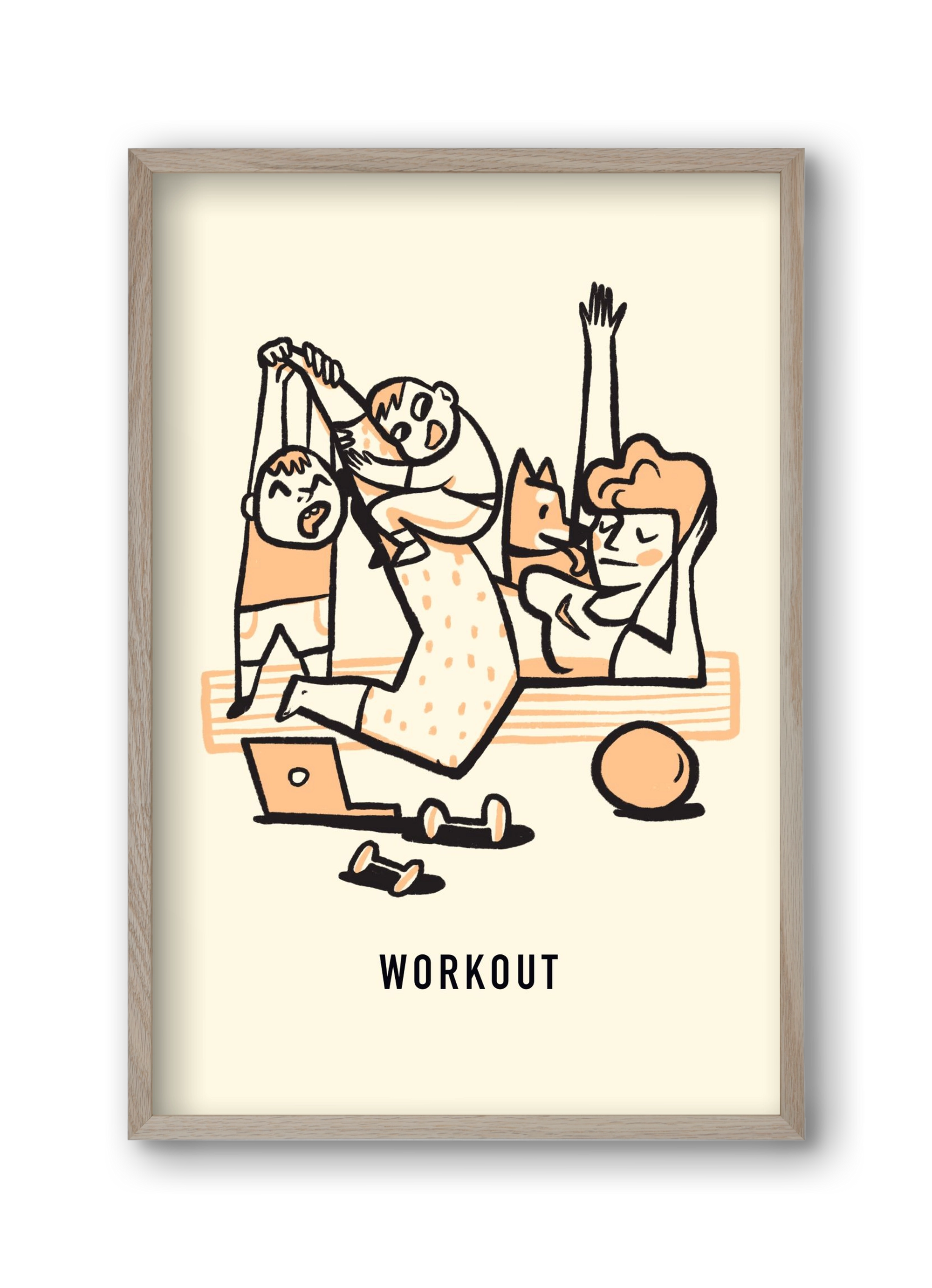 Workout, 30x45 cm (30x45 cm), Tölgy keret