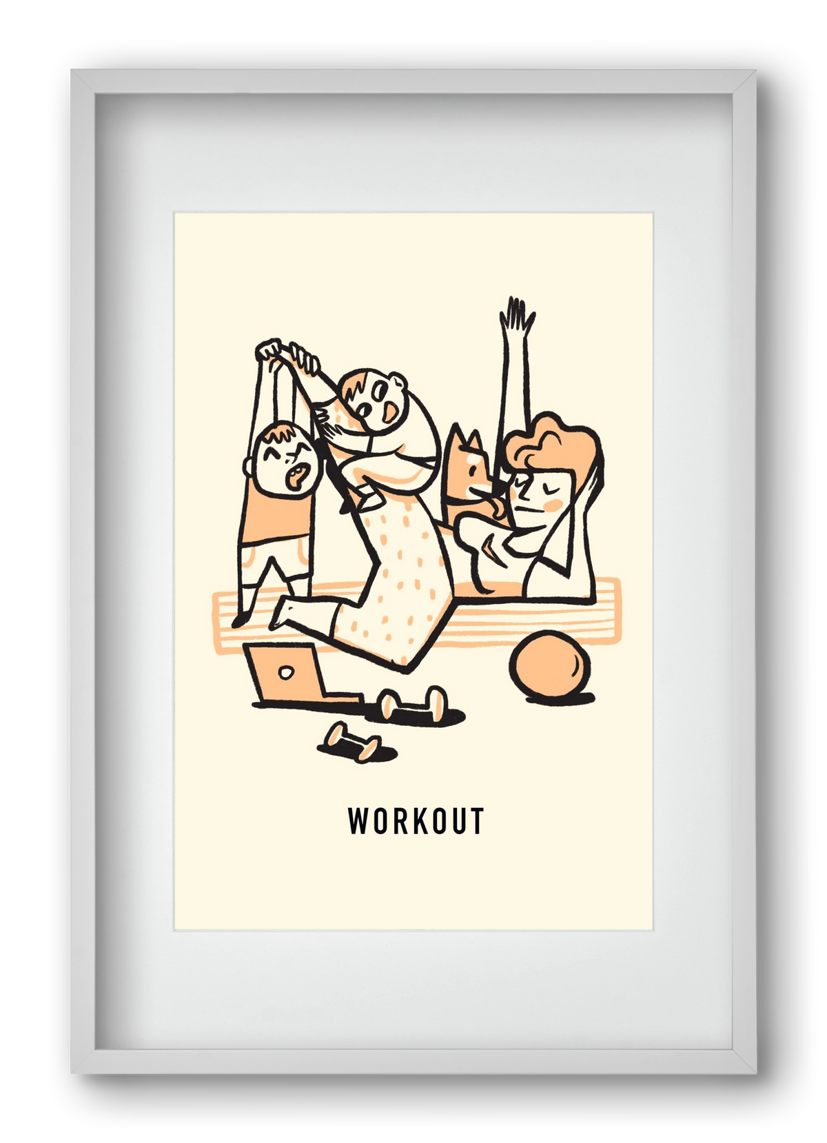 Workout, 40x60 cm (30x45 cm), Fehér keret, paszpartuval