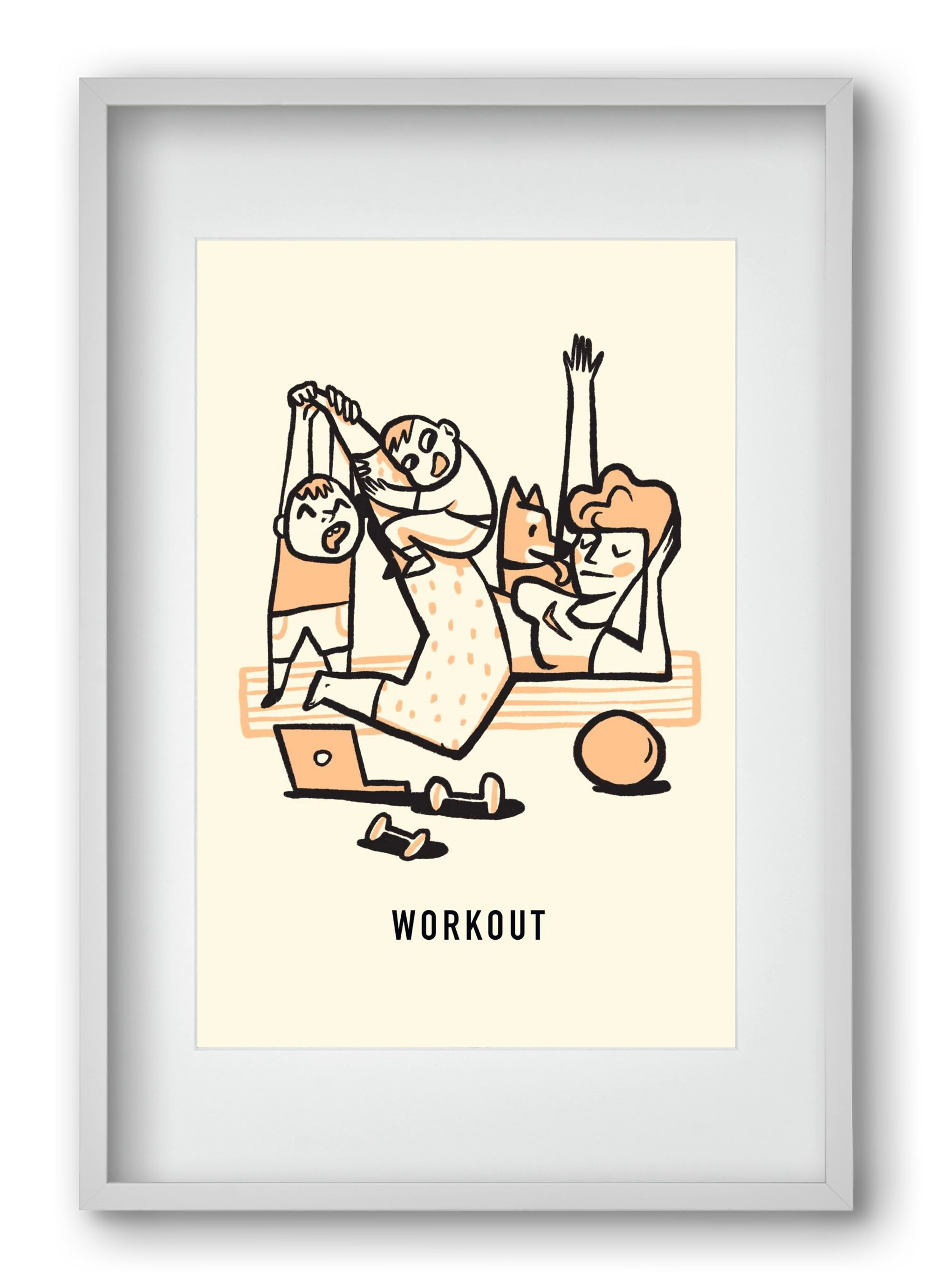 Workout, 40x60 cm (30x45 cm), Fehér keret, paszpartuval