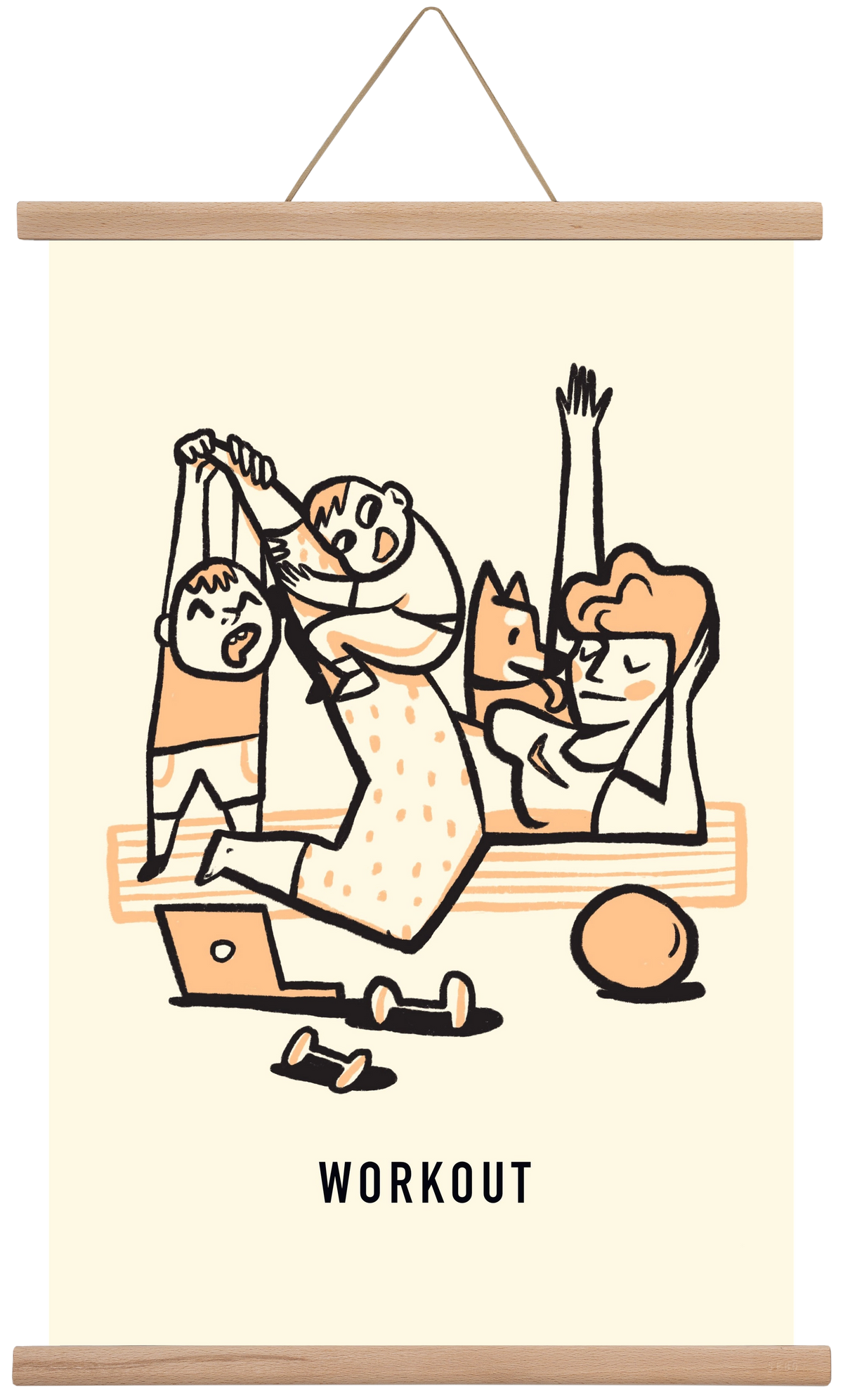 Workout, 40x60 cm (40x60 cm), Tölgy akasztó