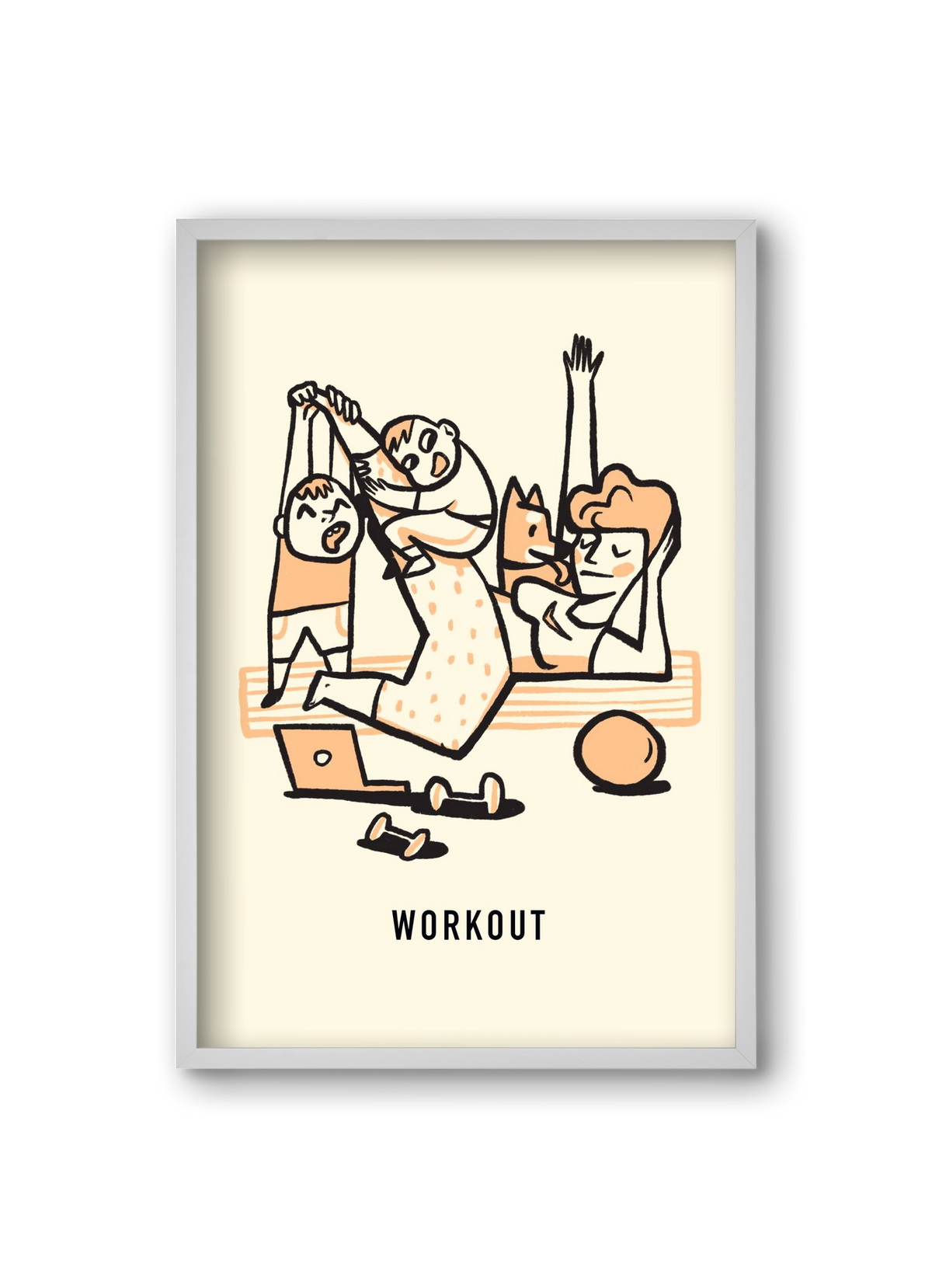Workout, 20x30 cm (20x30 cm), Fehér keret