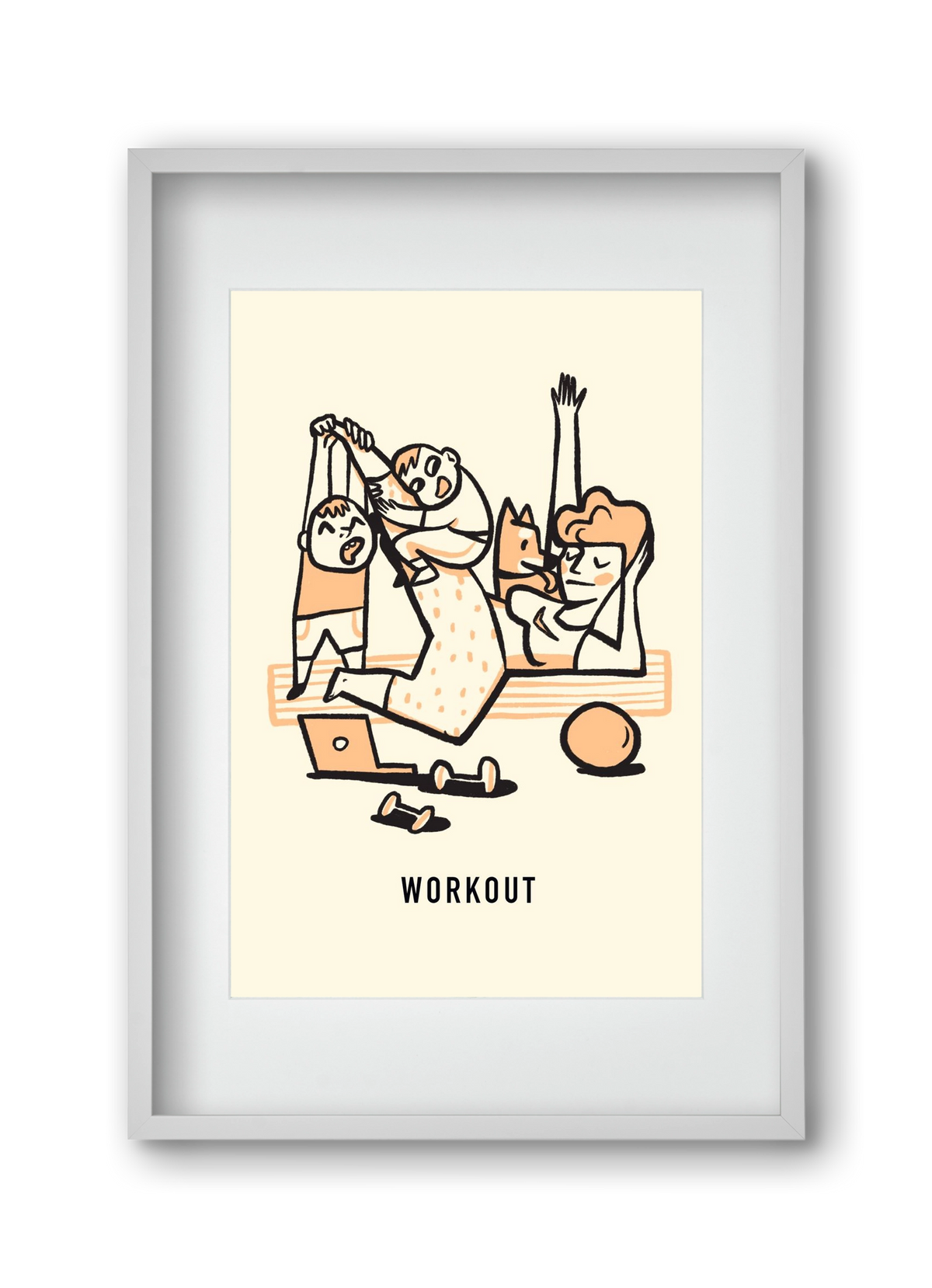 Workout, 30x45 cm (20x30 cm), Fehér keret, paszpartuval