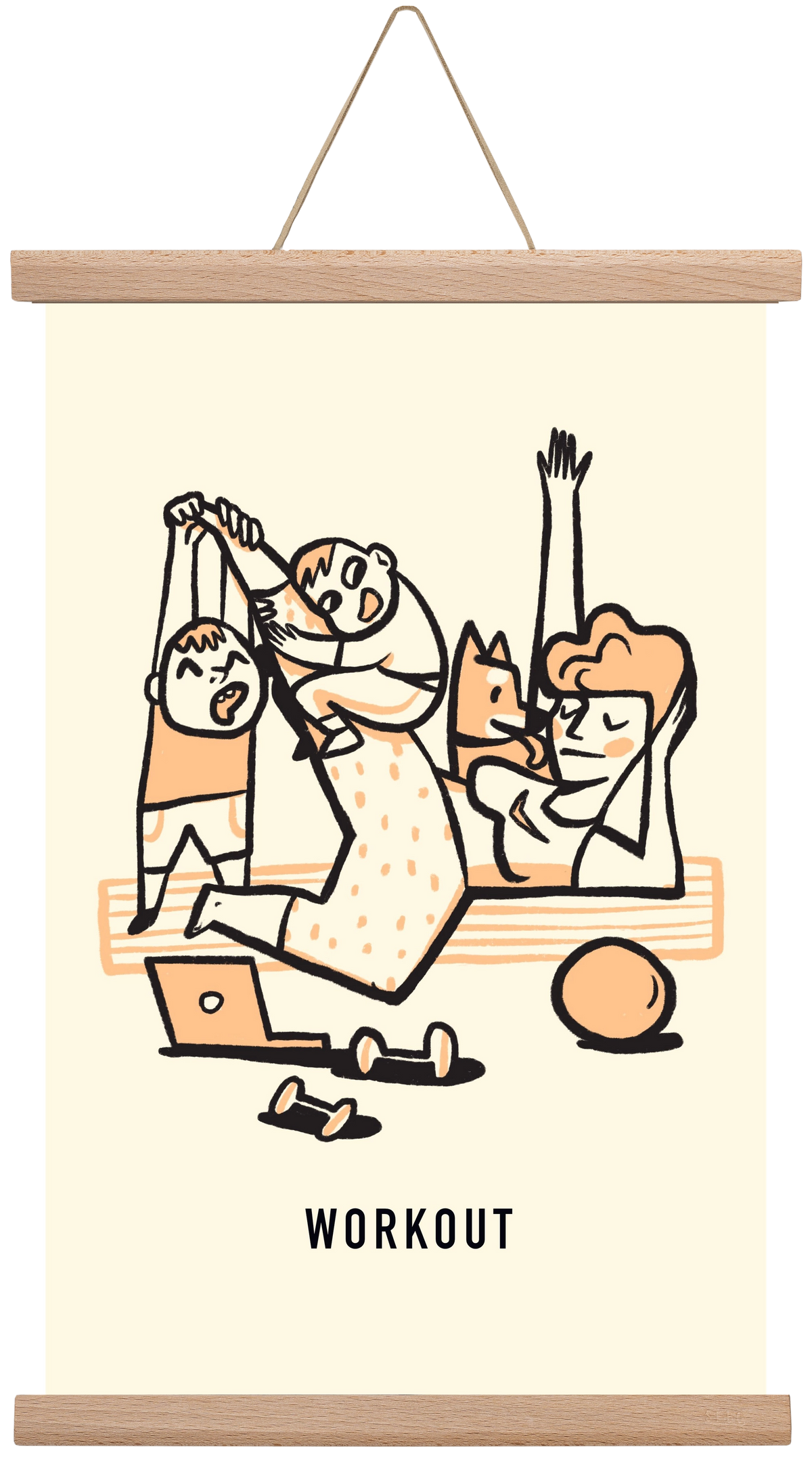 Workout, 30x45 cm (30x45 cm), Tölgy akasztó