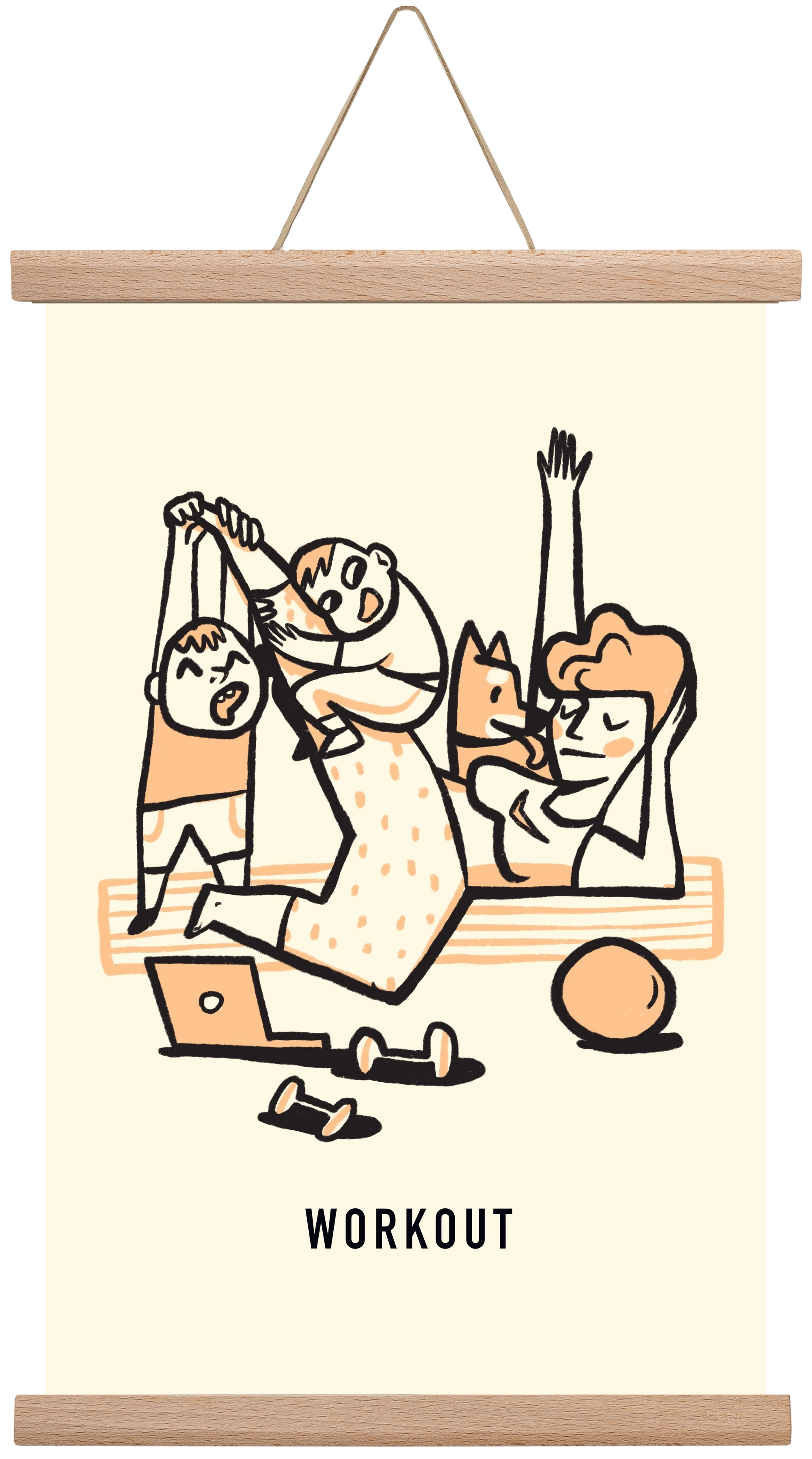 Workout, 30x45 cm (30x45 cm), Tölgy akasztó