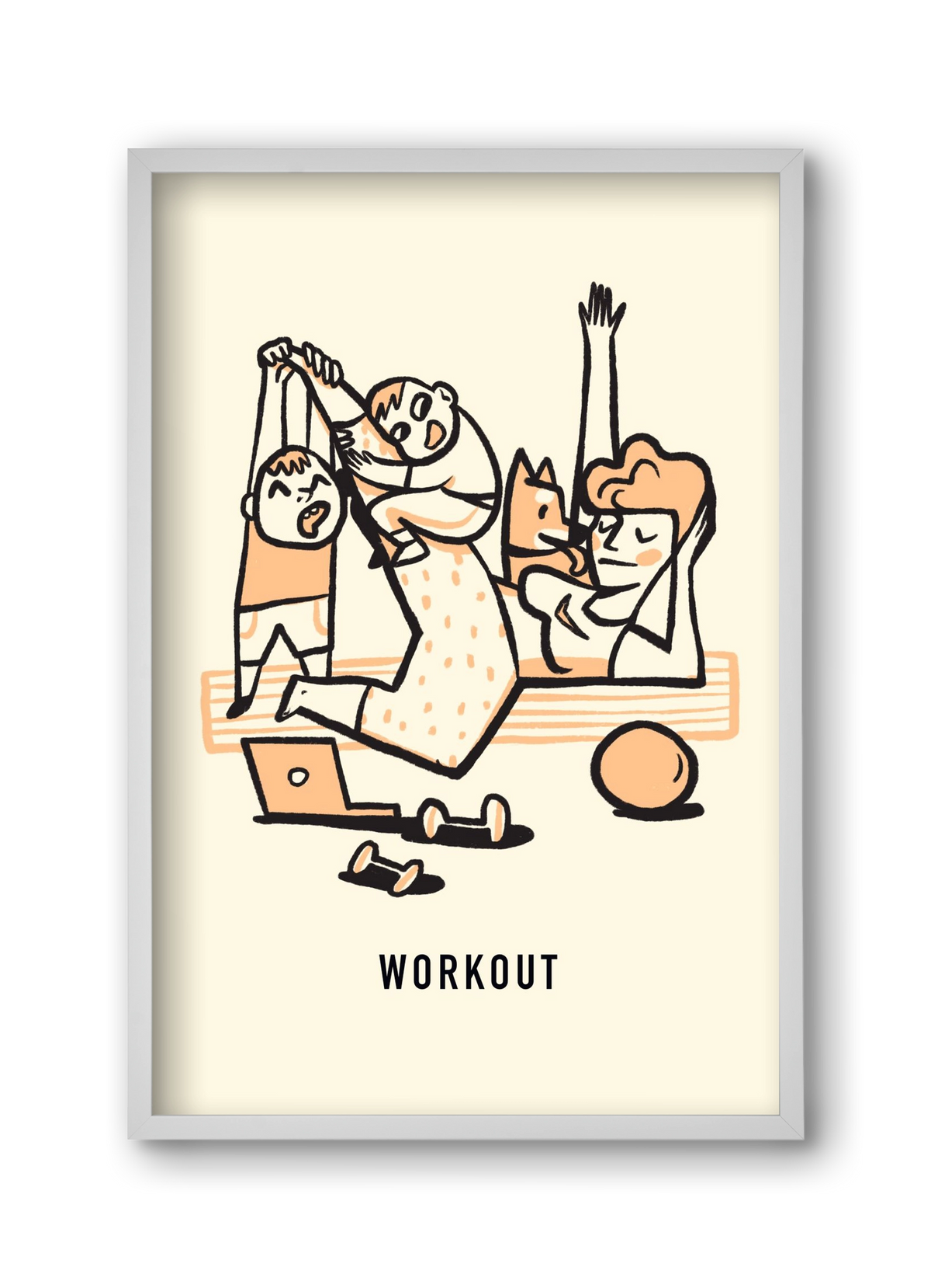 Workout, 30x45 cm (30x45 cm), Fehér keret