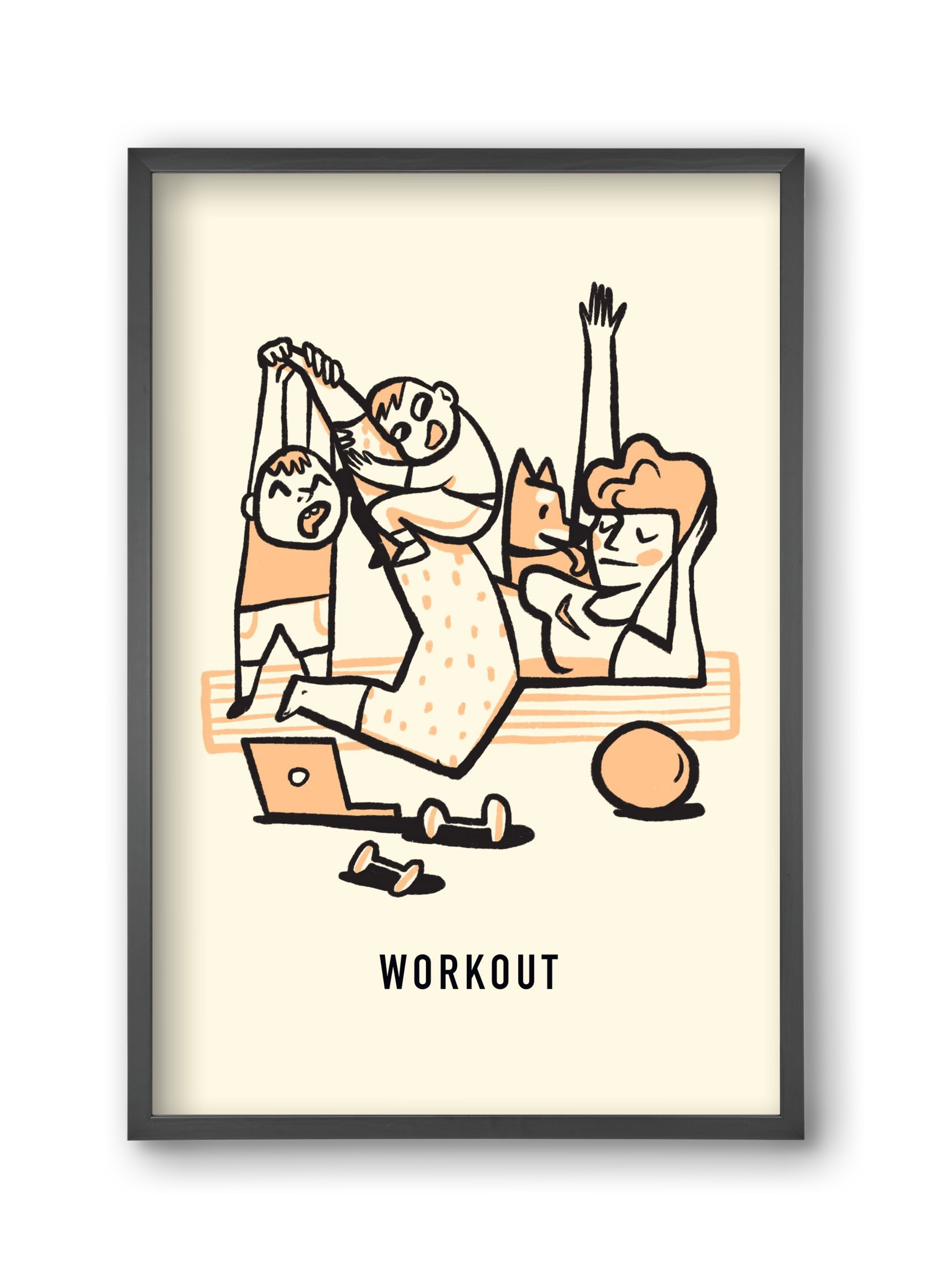 Workout, 30x45 cm (30x45 cm), Fekete keret