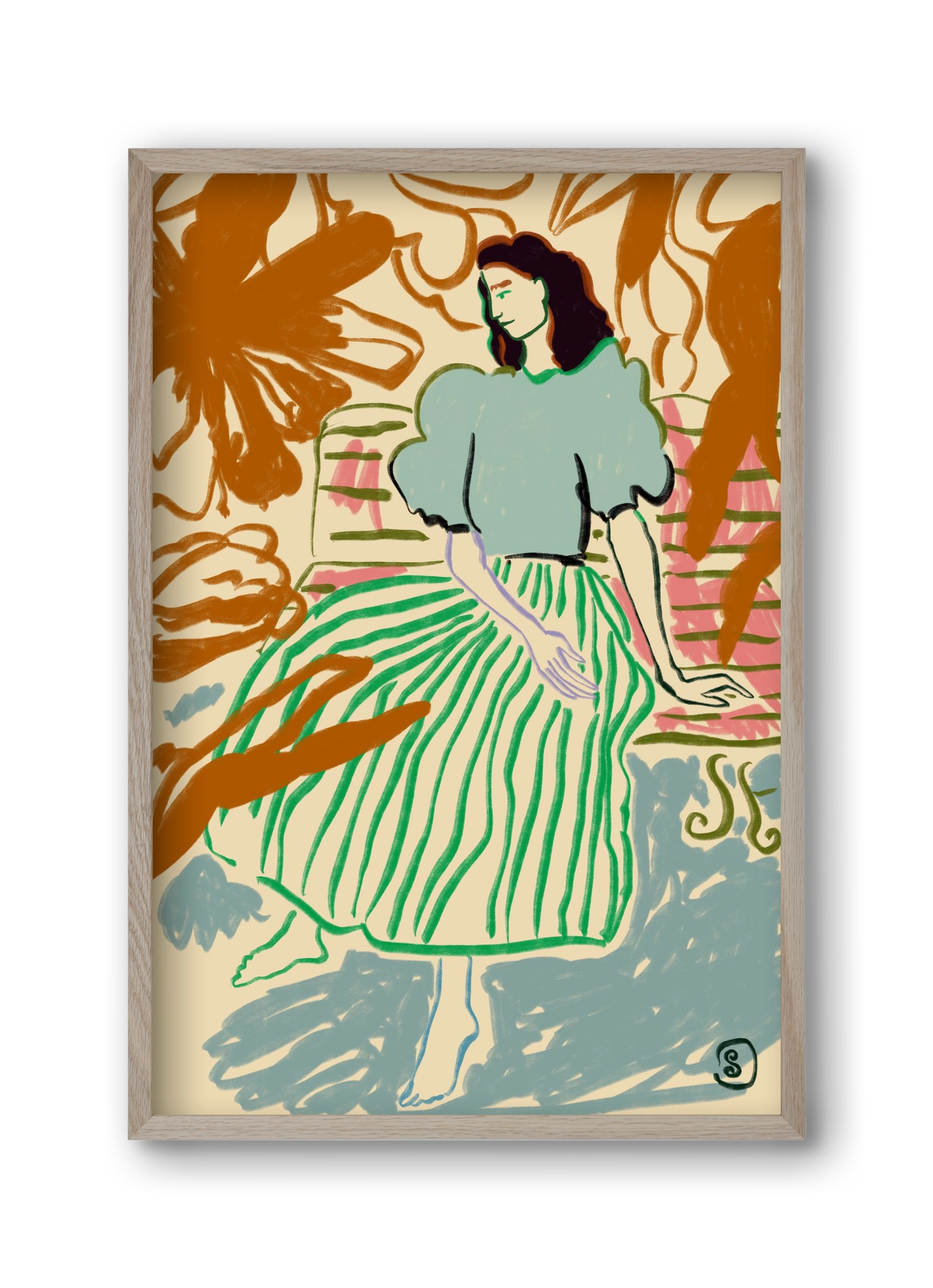 FIRST WARM DAY AFTER WINTER, 30x45 cm (30x45 cm), Tölgy keret