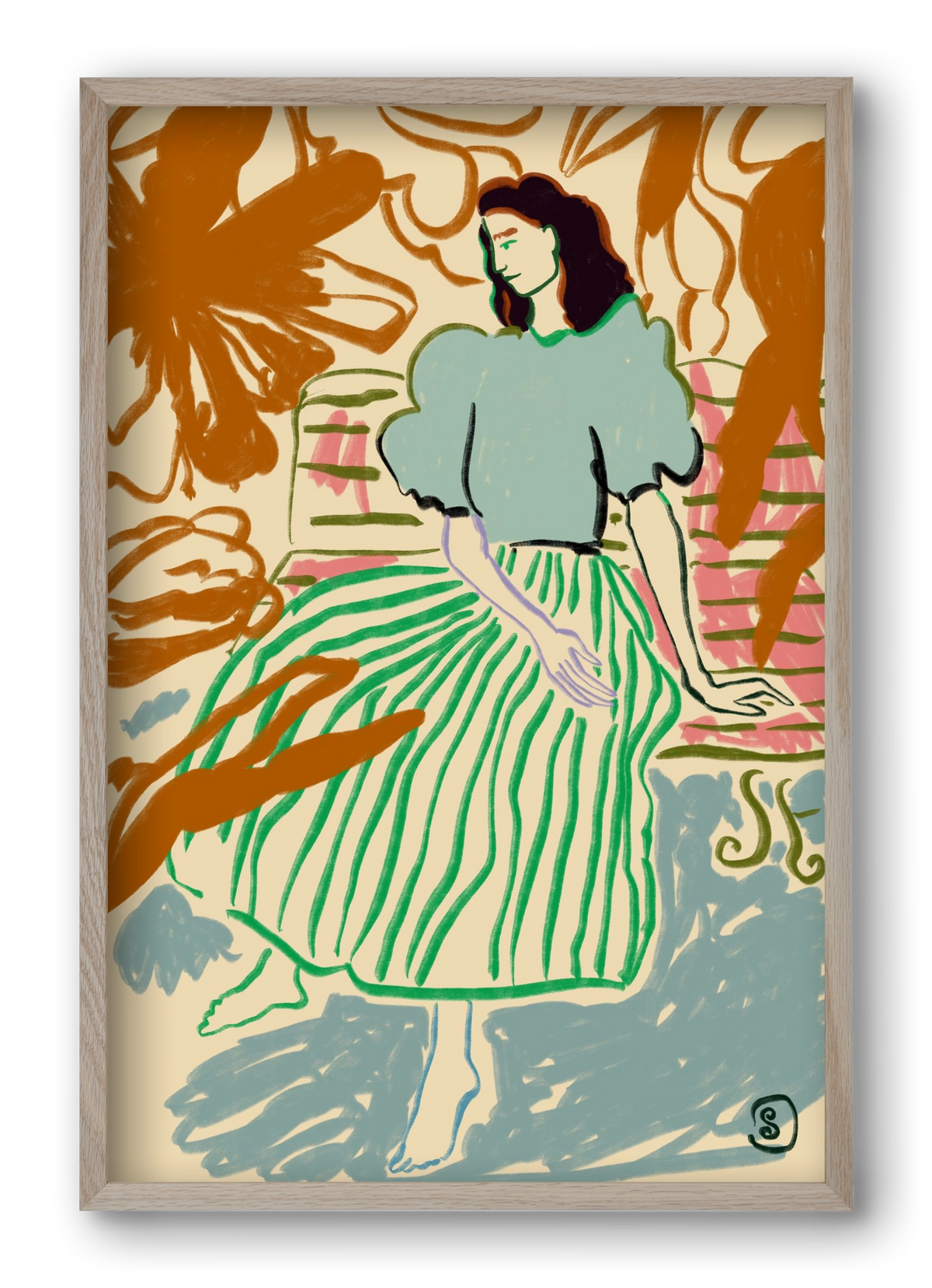 FIRST WARM DAY AFTER WINTER, 40x60 cm (40x60 cm), Tölgy keret