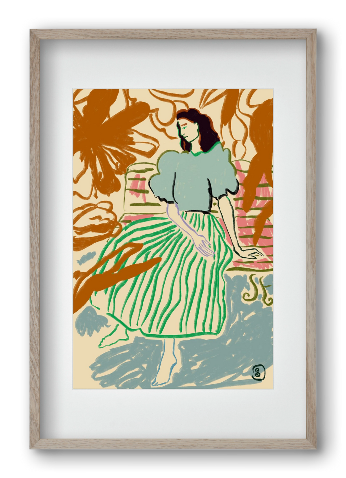 FIRST WARM DAY AFTER WINTER, 40x60 cm (30x45 cm), Tölgy keret, paszpartuval