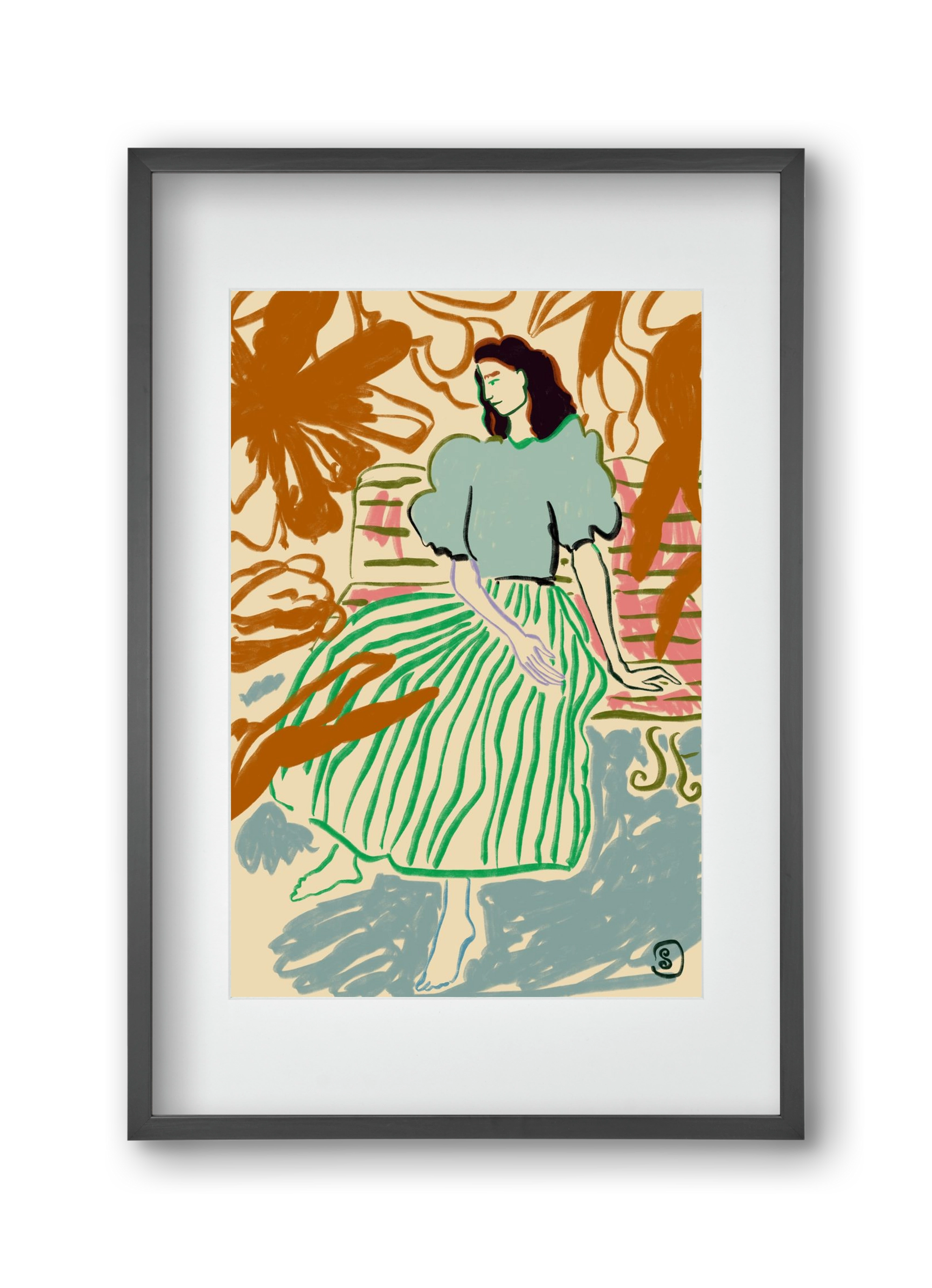 FIRST WARM DAY AFTER WINTER, 30x45 cm (20x30 cm), Fekete keret, paszpartuval