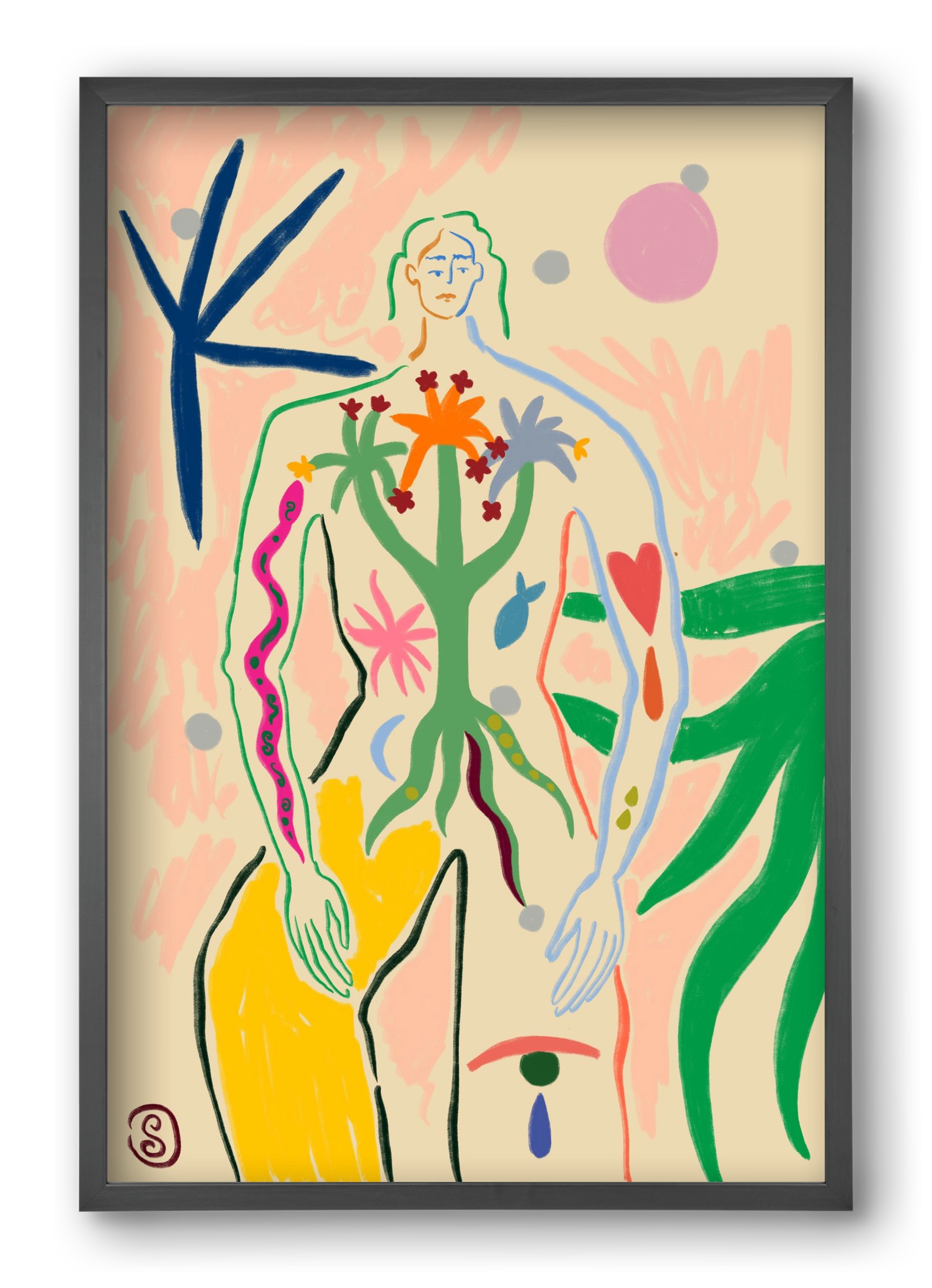 INNER GROWTH, 40x60 cm (40x60 cm), Fekete keret