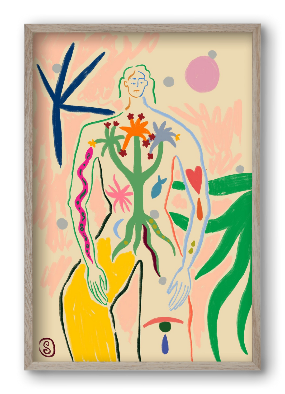 INNER GROWTH, 40x60 cm (40x60 cm), Tölgy keret