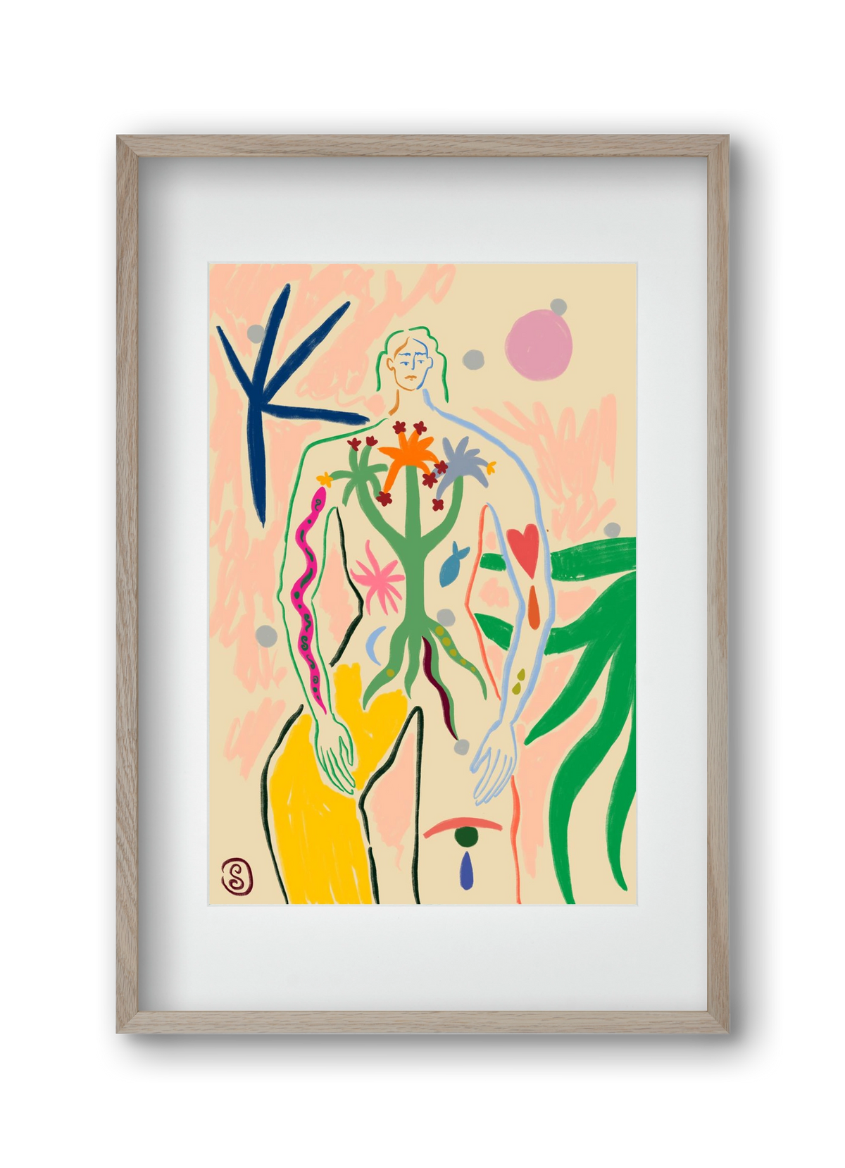 INNER GROWTH, 30x45 cm (20x30 cm), Tölgy keret, paszpartuval