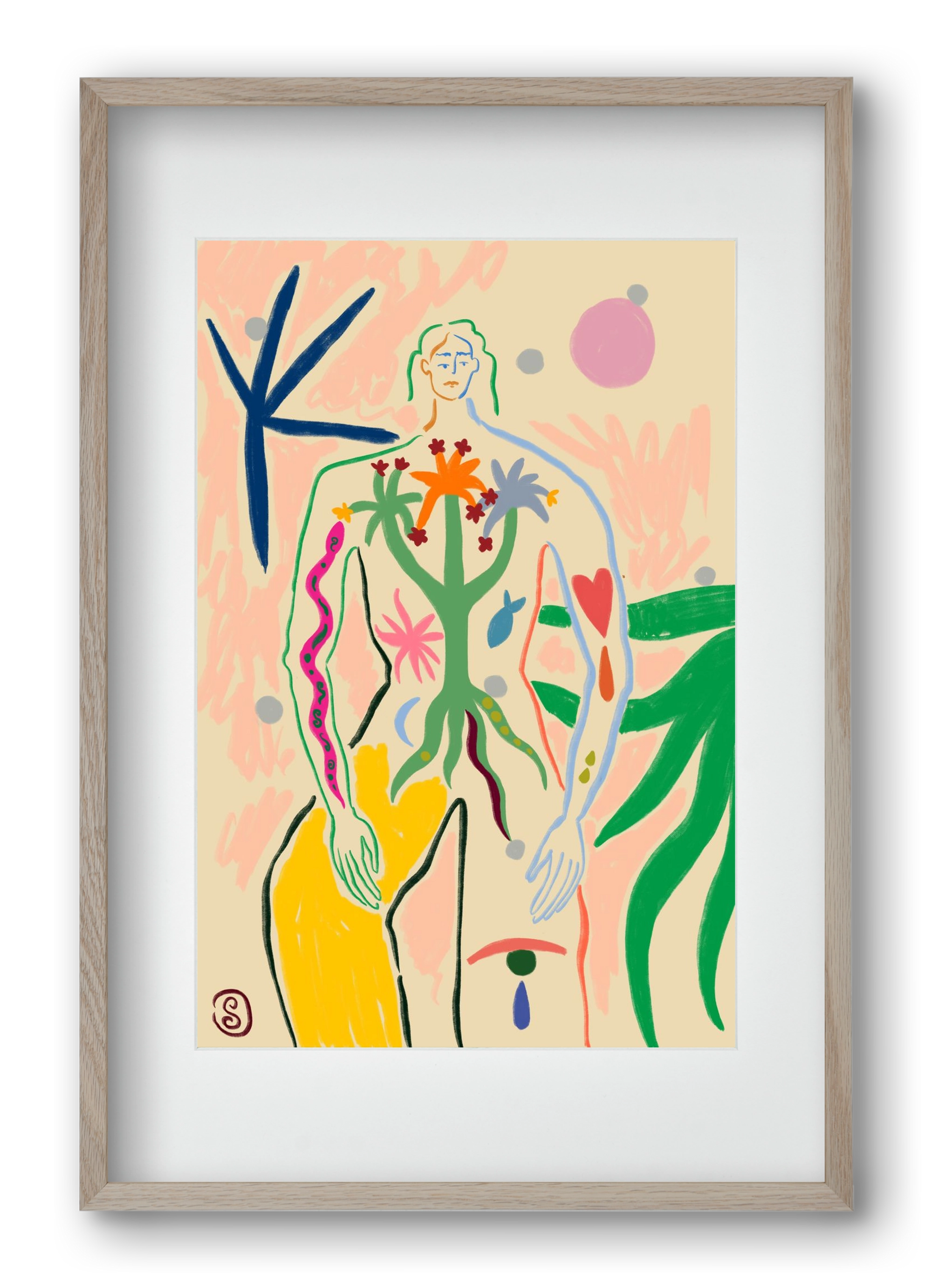 INNER GROWTH, 40x60 cm (30x45 cm), Tölgy keret, paszpartuval