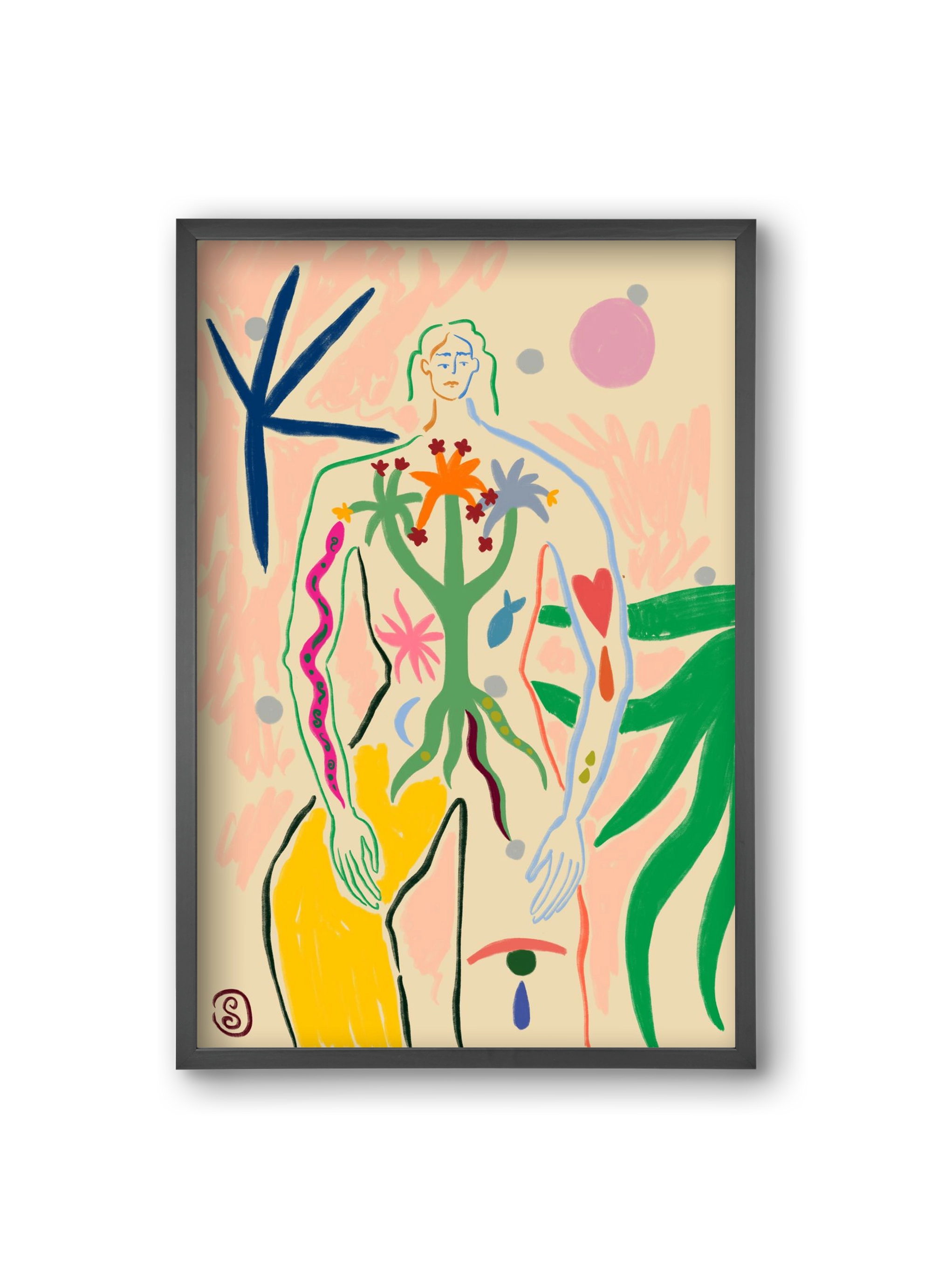 INNER GROWTH, 20x30 cm (20x30 cm), Fekete keret