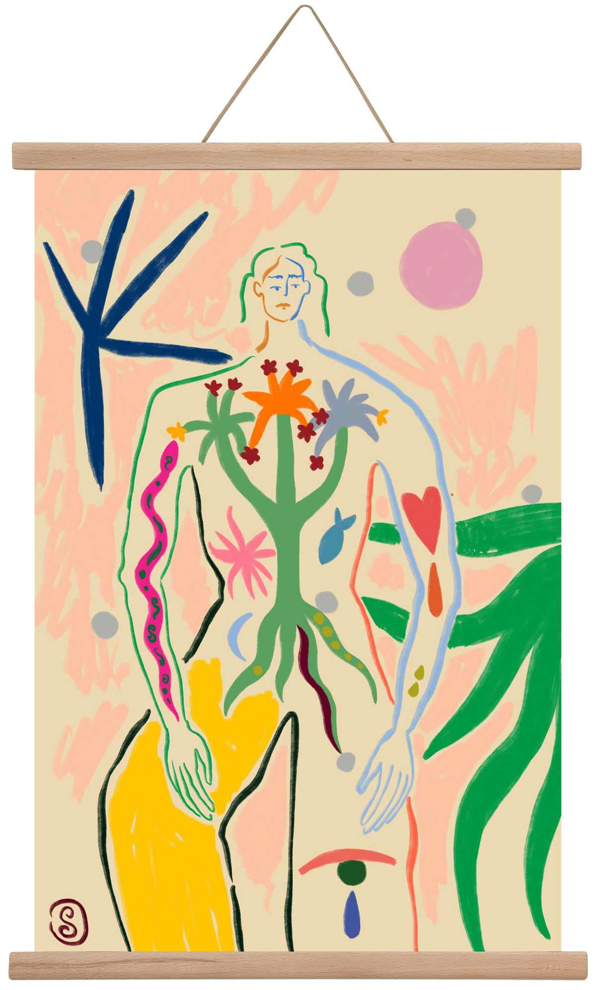 INNER GROWTH, 40x60 cm (40x60 cm), Tölgy akasztó