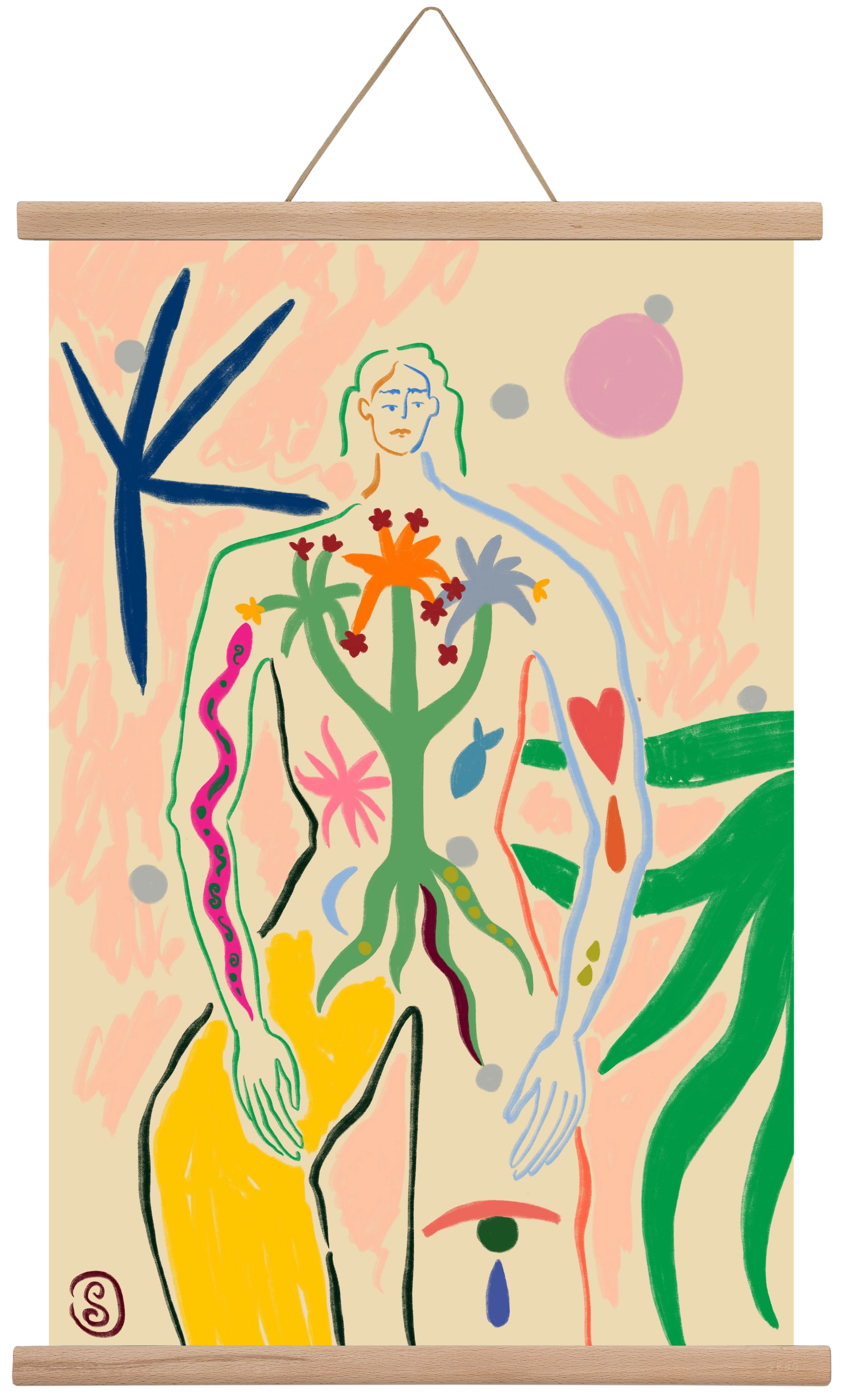 INNER GROWTH, 40x60 cm (40x60 cm), Tölgy akasztó