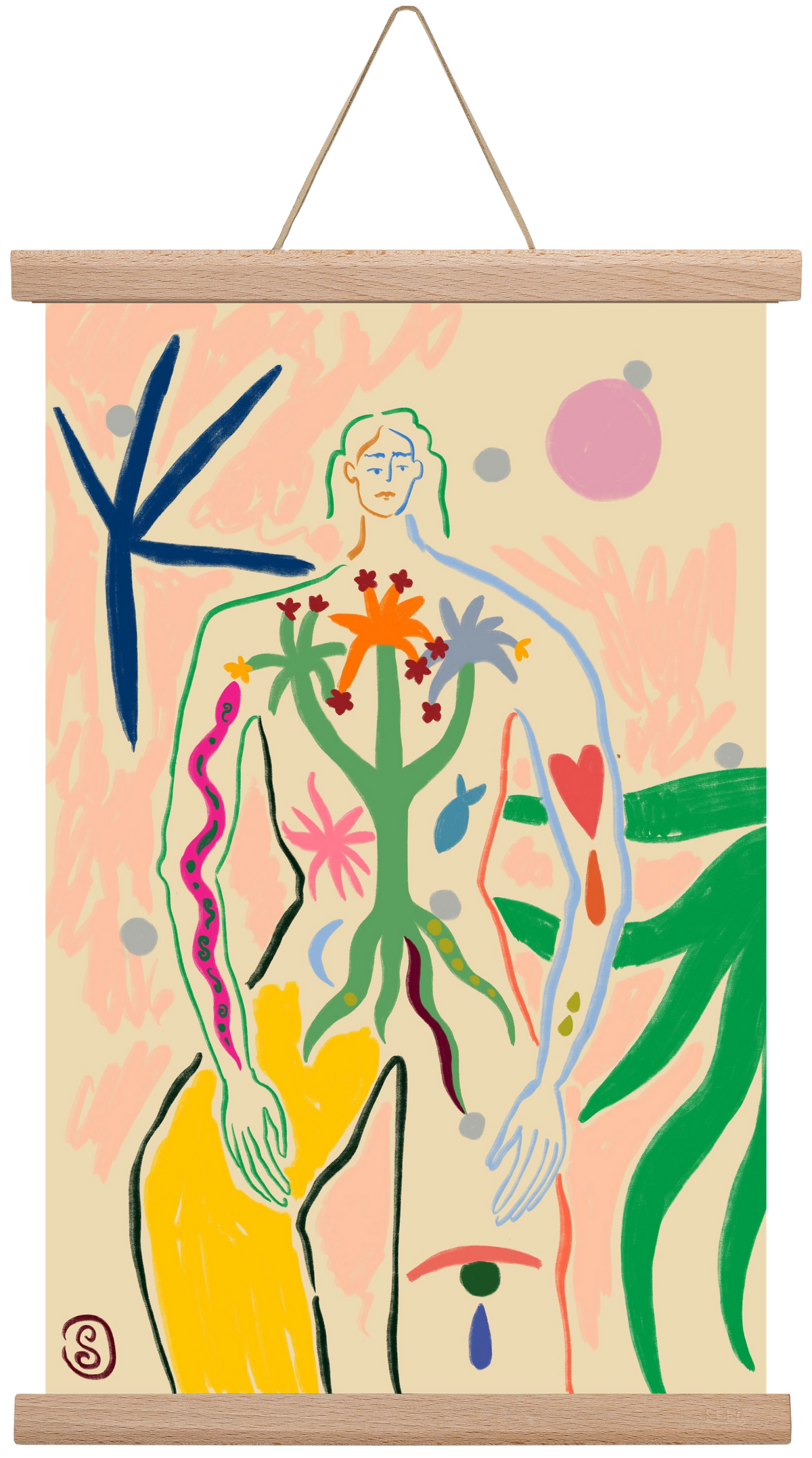 INNER GROWTH, 30x45 cm (30x45 cm), Tölgy akasztó