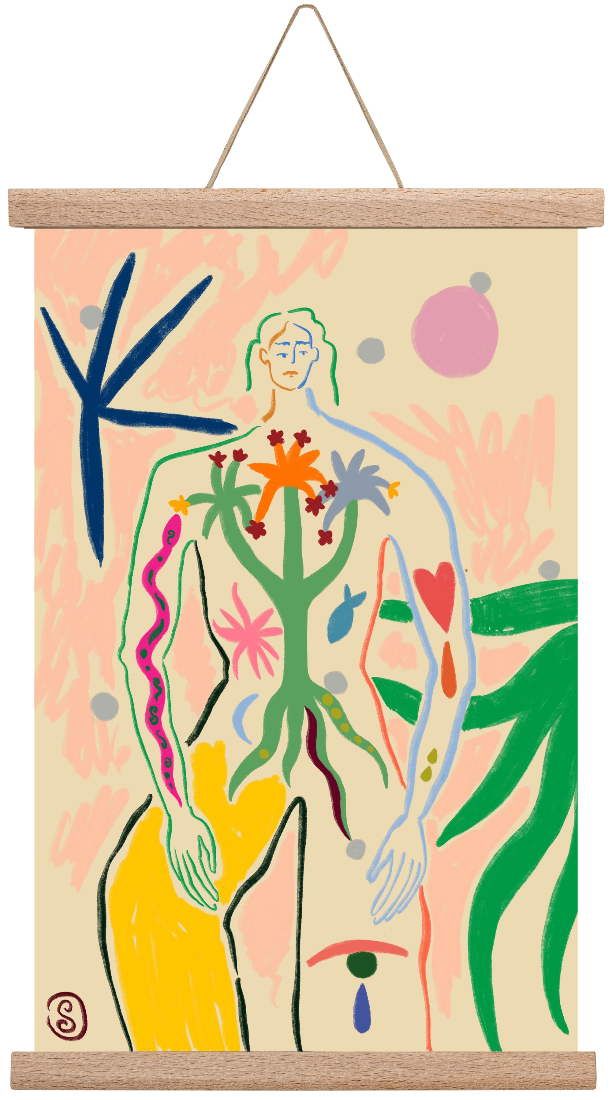 INNER GROWTH, 30x45 cm (30x45 cm), Tölgy akasztó