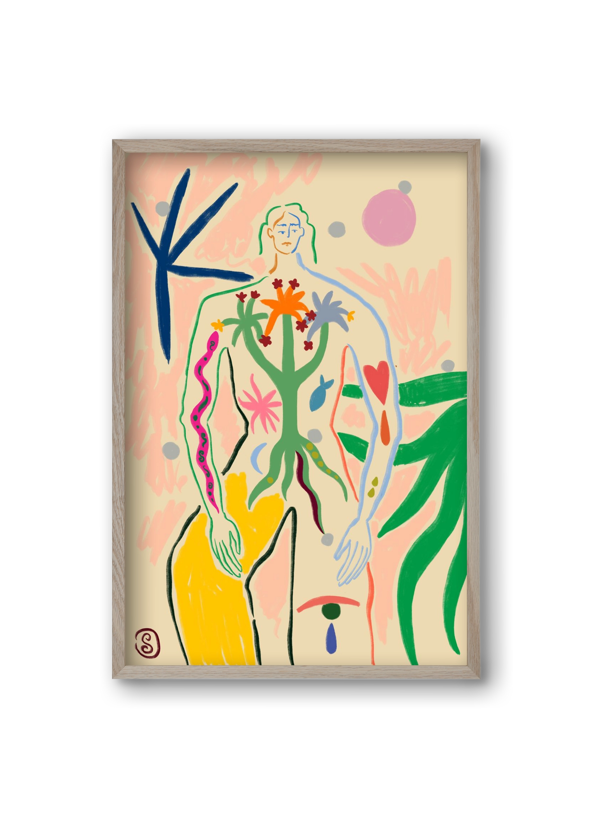 INNER GROWTH, 20x30 cm (20x30 cm), Tölgy keret