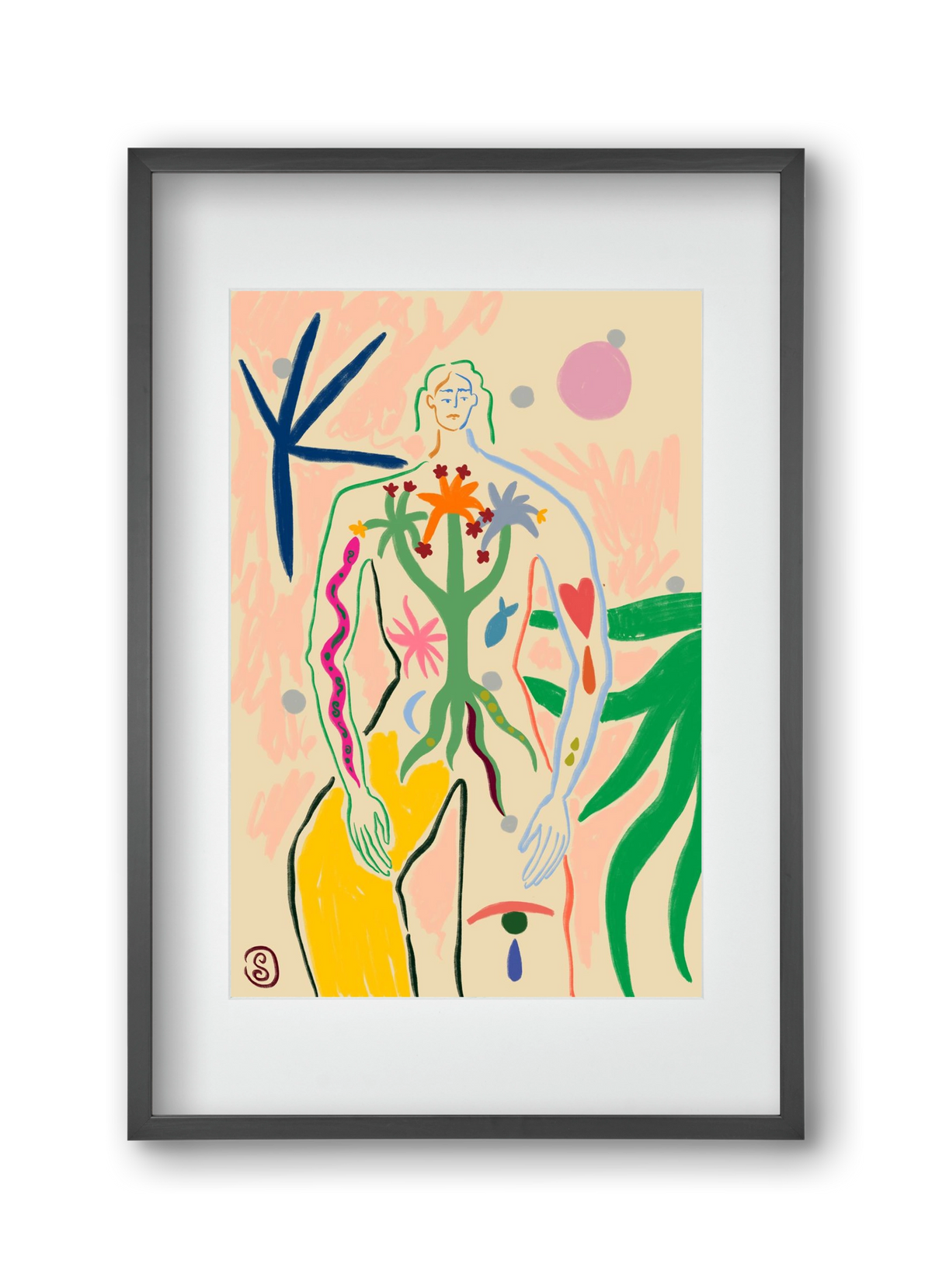 INNER GROWTH, 30x45 cm (20x30 cm), Fekete keret, paszpartuval