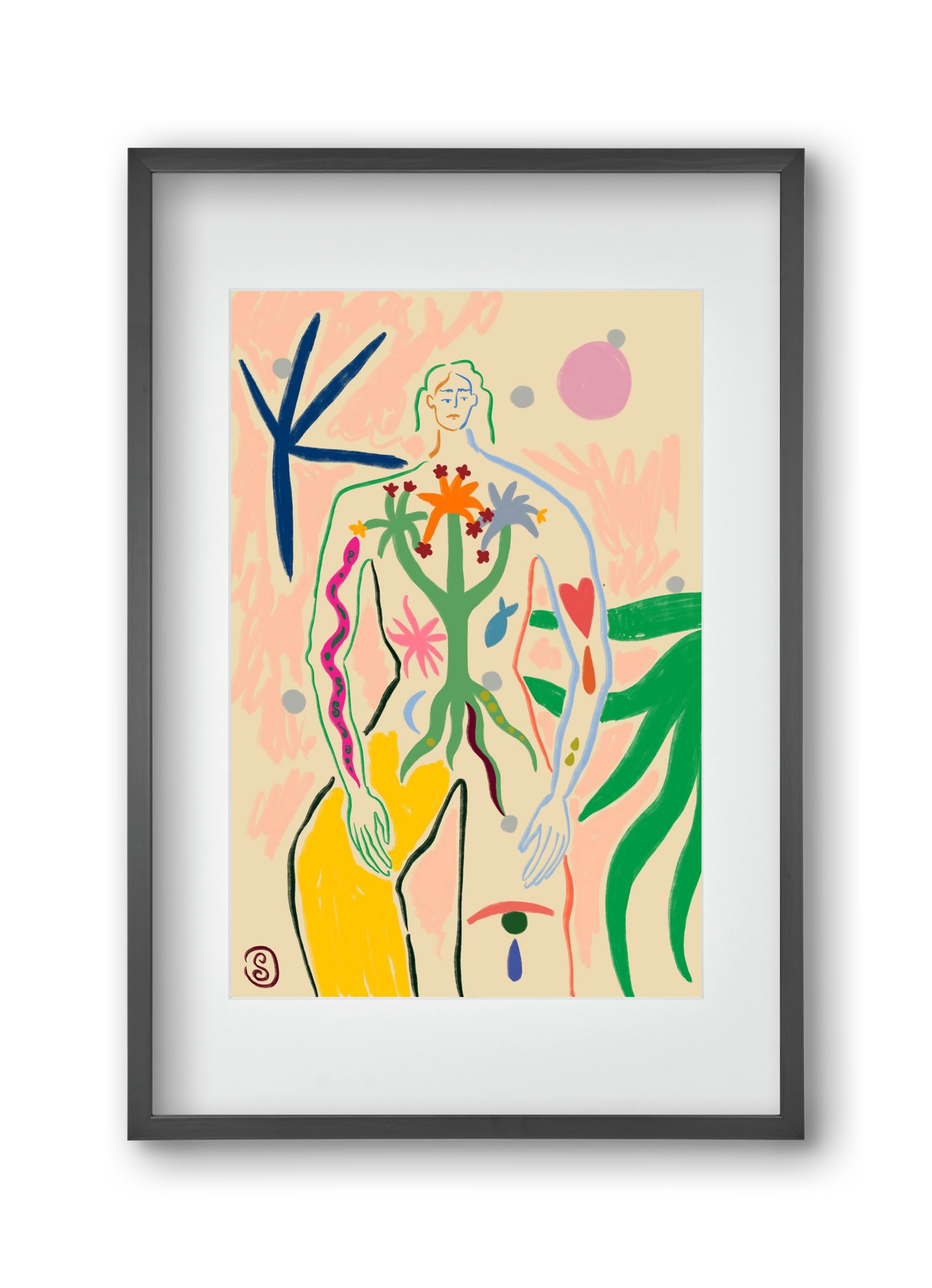 INNER GROWTH, 30x45 cm (20x30 cm), Fekete keret, paszpartuval