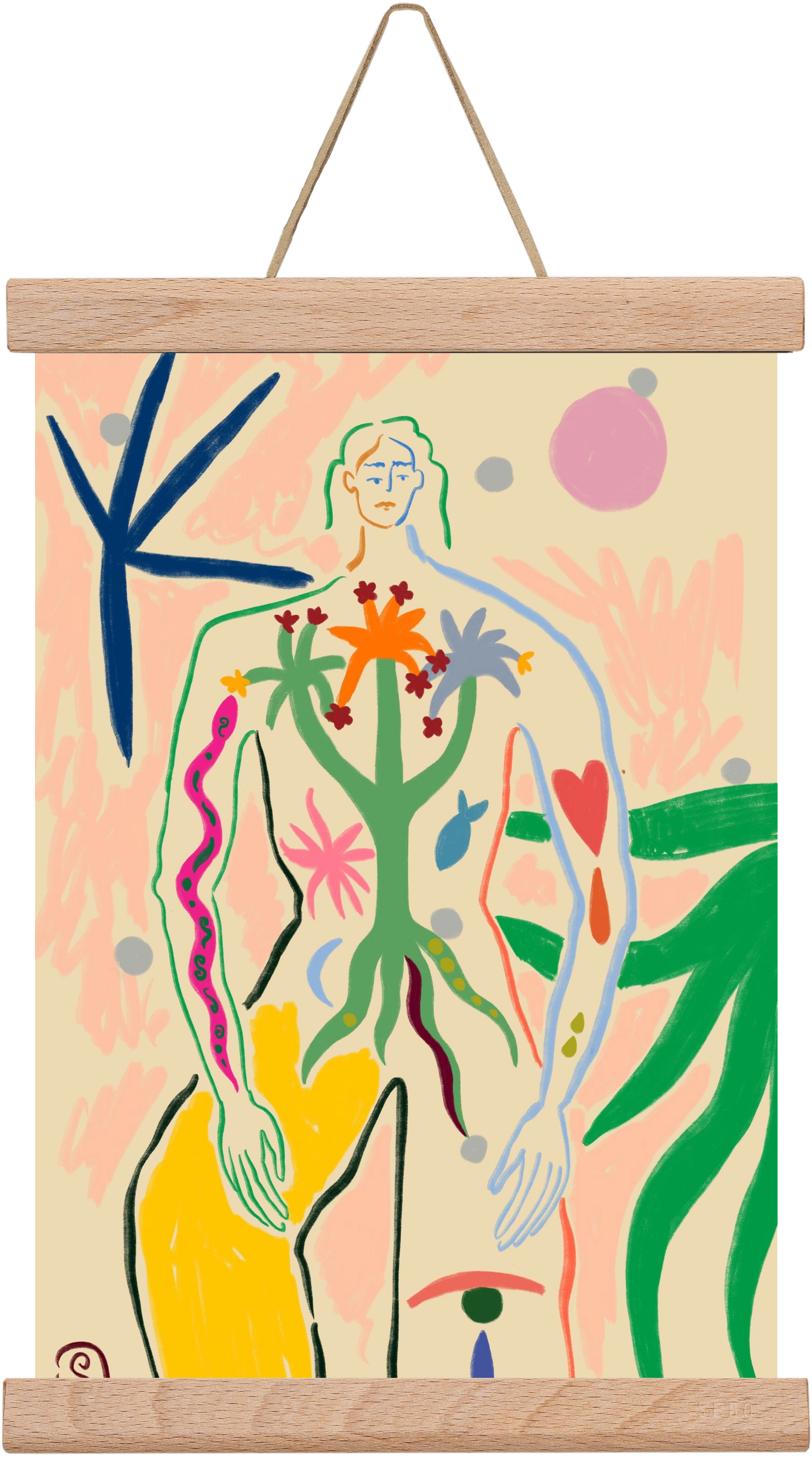 INNER GROWTH, 20x30 cm (20x30 cm), Tölgy akasztó