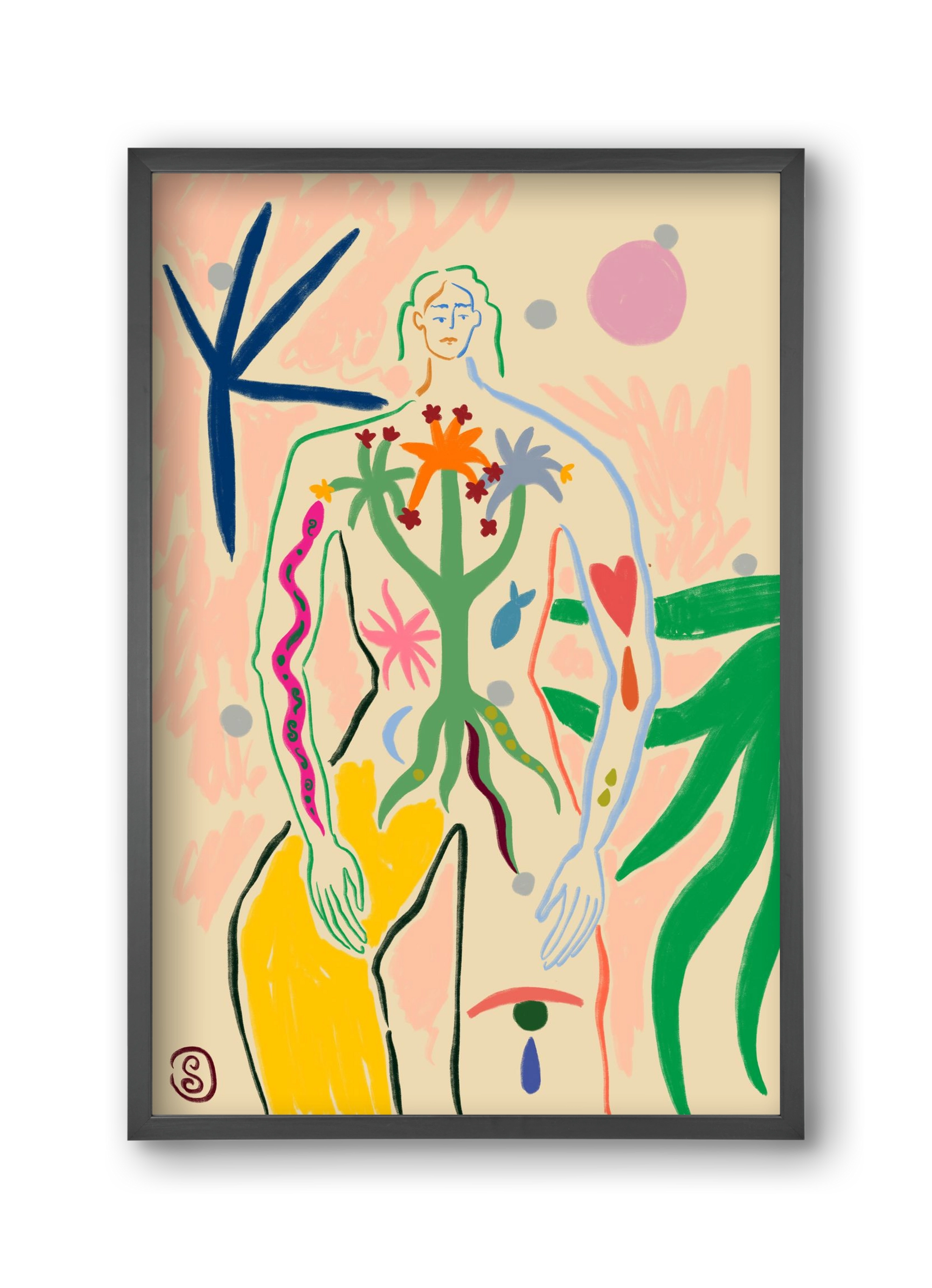 INNER GROWTH, 30x45 cm (30x45 cm), Fekete keret