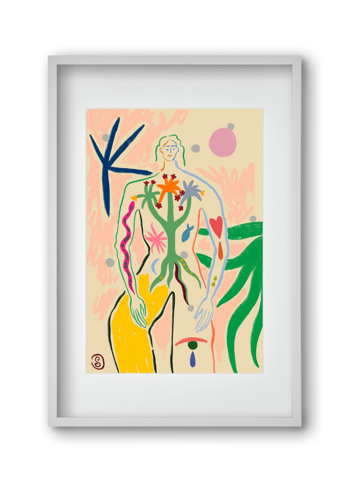 INNER GROWTH, 30x45 cm (20x30 cm), Fehér keret, paszpartuval